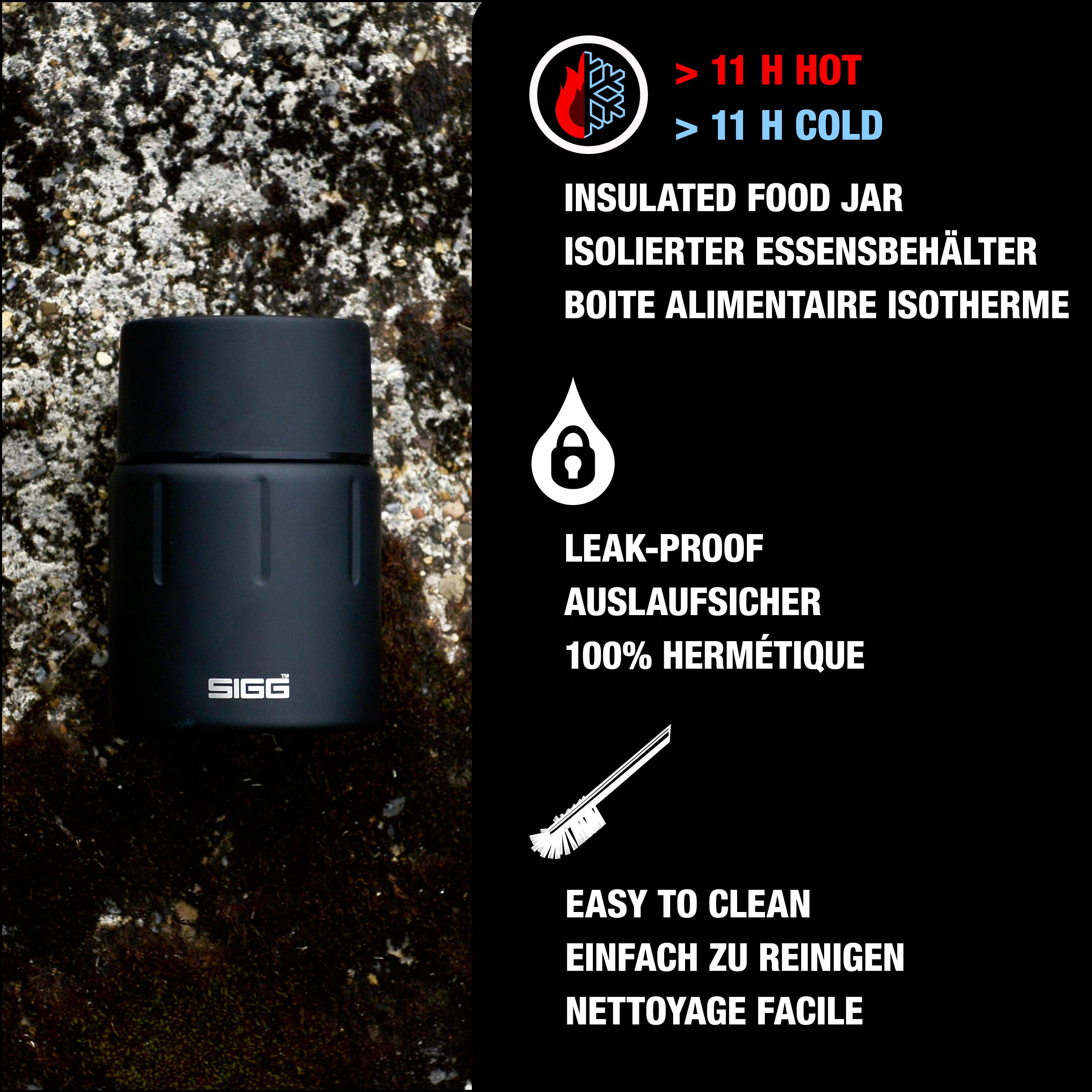 SIGG Gemstone Insulated Stainless Steel Food Jar - 17oz & 25oz Leakproof Thermos for School, Work, Picnics & Outdoor Adventures - Keeps Food Hot/Cold for Hours