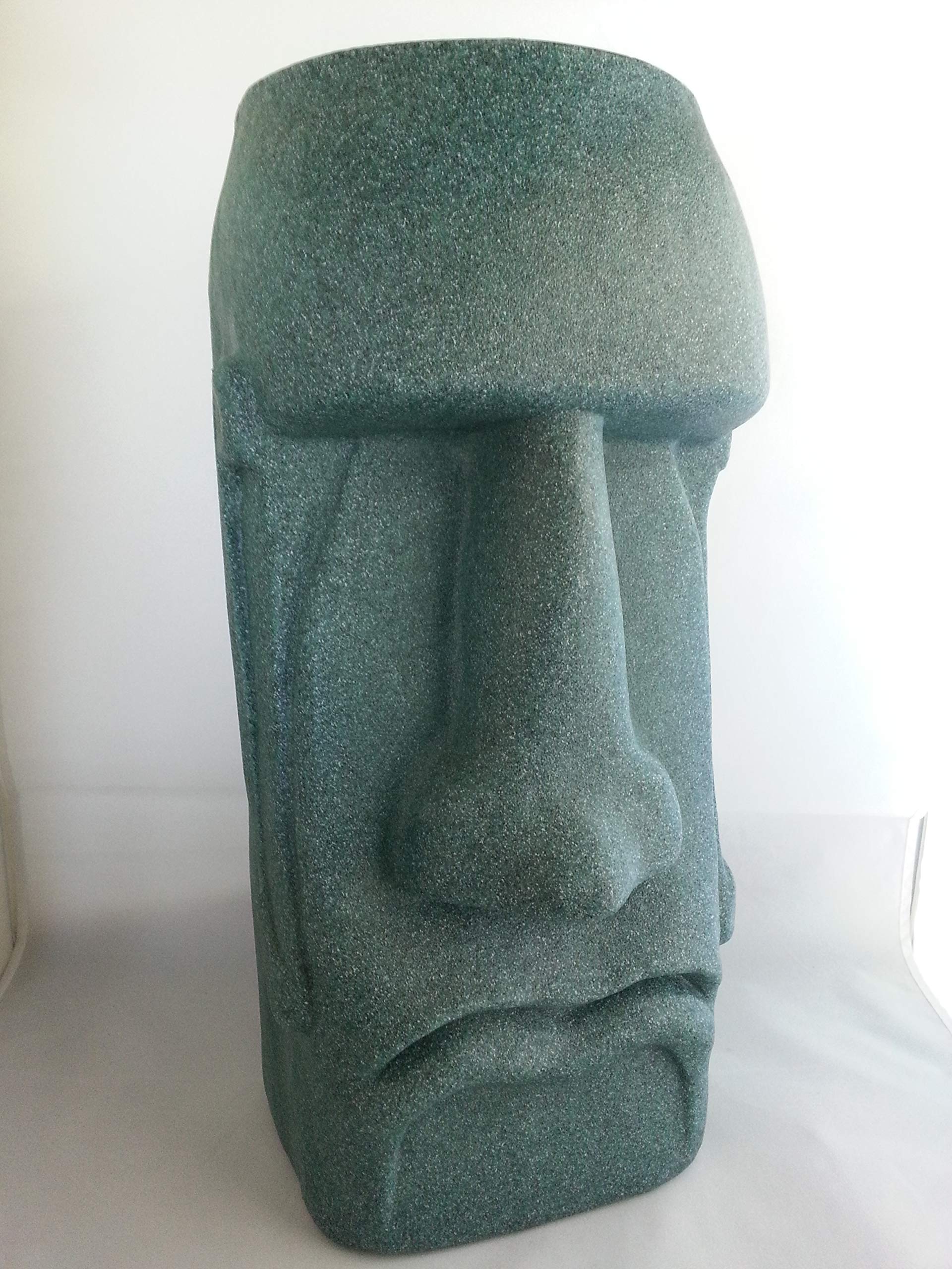 Easter Island Rapa Nui Moai Succulent Planter - Granite Green Ceramic Flower Pot for Home Decor, Office Desk, or Garden