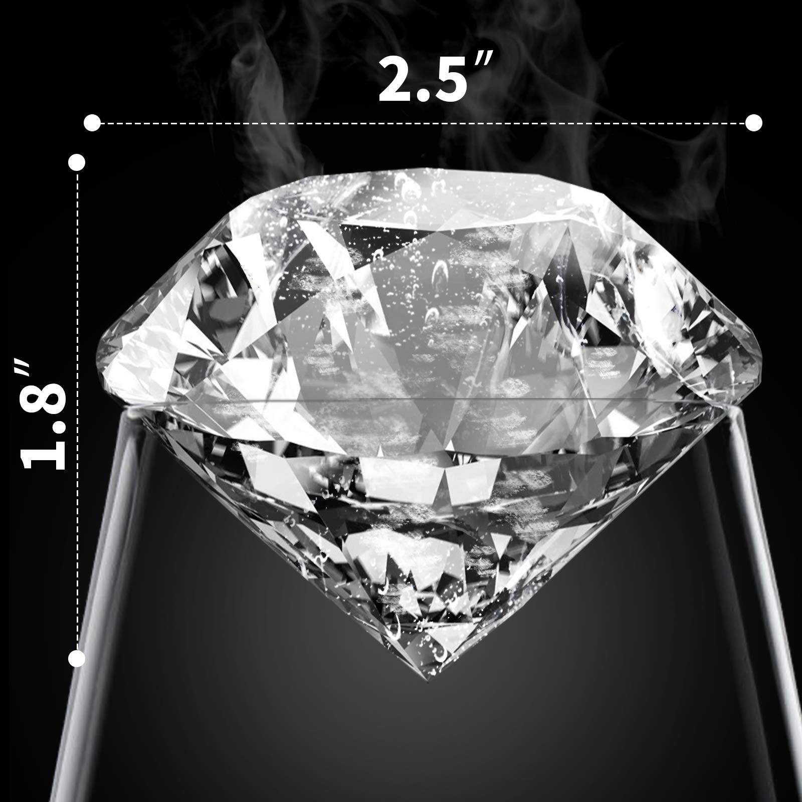 Premium 2-Pack Diamond Ice Cube Molds for Whiskey, Cocktails & Drinks - Slow Melting, Long-Lasting Chill - 2.5x1.8 Inch - Grey & Black - Perfect for Home Bars, Parties & Gift Giving