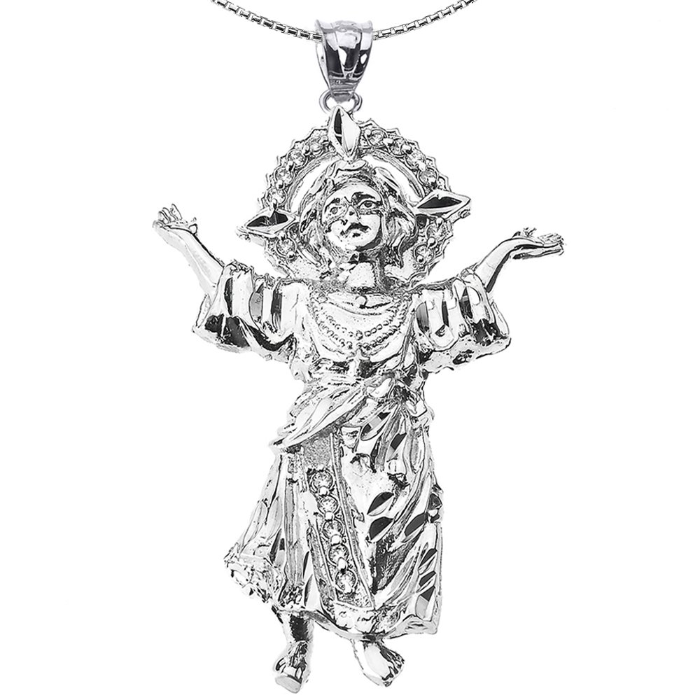 FDJ 925 Sterling Silver Baby Jesus Cubic Zirconia Extra Large Pendant Necklace - Religious Jewelry for Women, Baptism Gifts, First Communion & Christian Faith Accessories