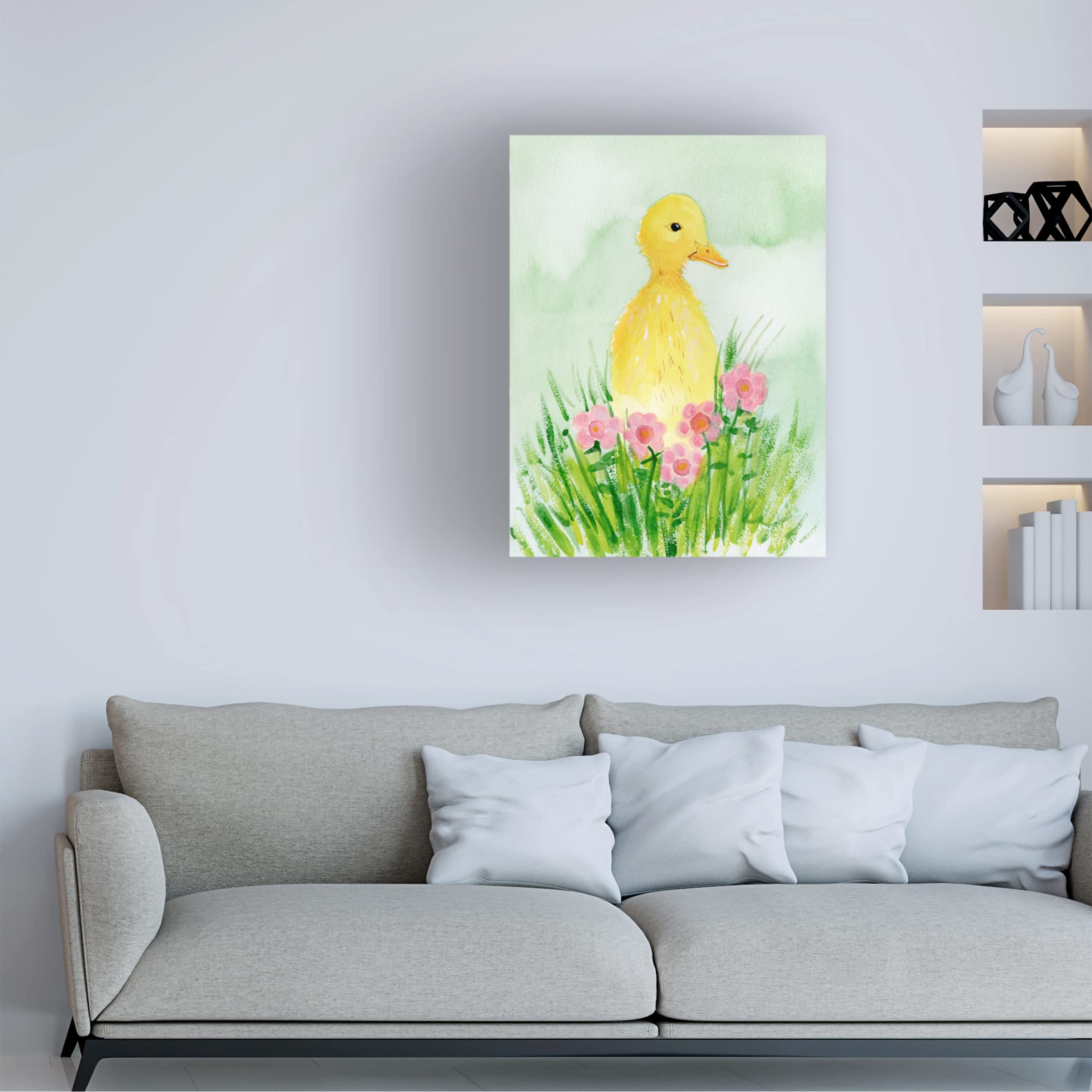 Trademark Fine Art 'Baby Spring Animals III' Canvas Art by Alicia Ludwig - Cute Nursery Decor, Baby Room Wall Art, Perfect for Kids' Bedroom & Playroom