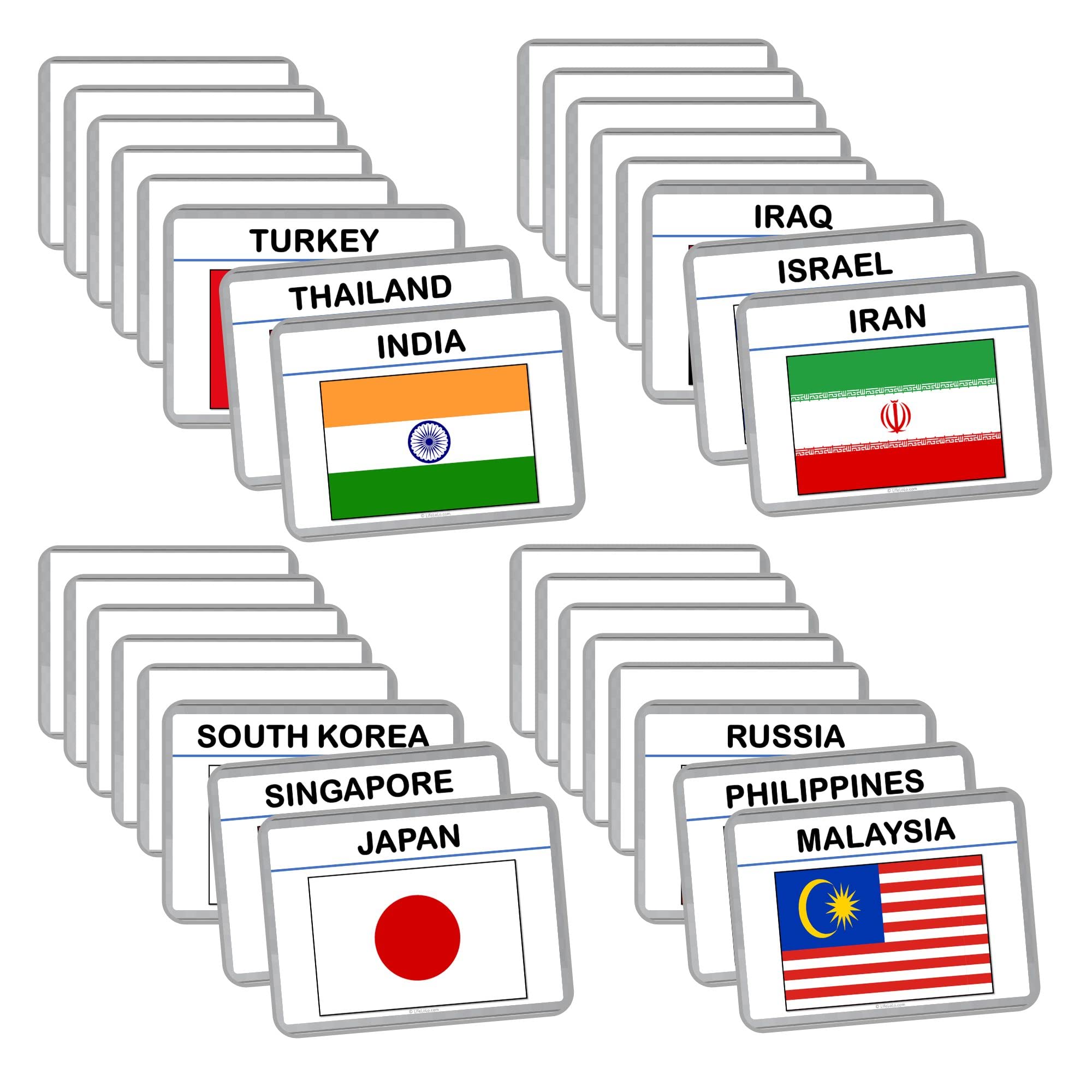 World Flags Flash Cards - 194 Laminated National Flag Cards for Geography Learning & Classroom Decor | Complete Set with All Country Flags | Perfect for Teachers, Students & Travel Enthusiasts