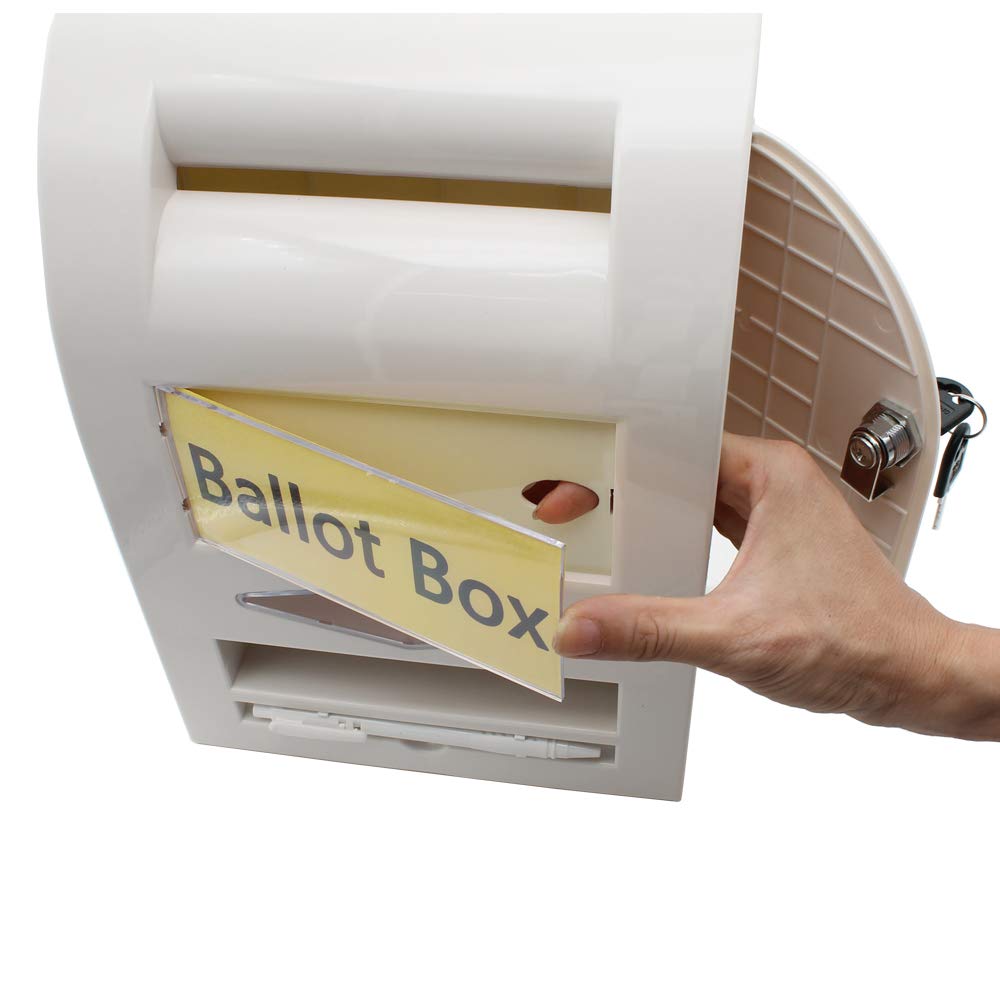 Wall/Countertop Lockable Suggestion Box with Labels & Pen - Office/Store Use