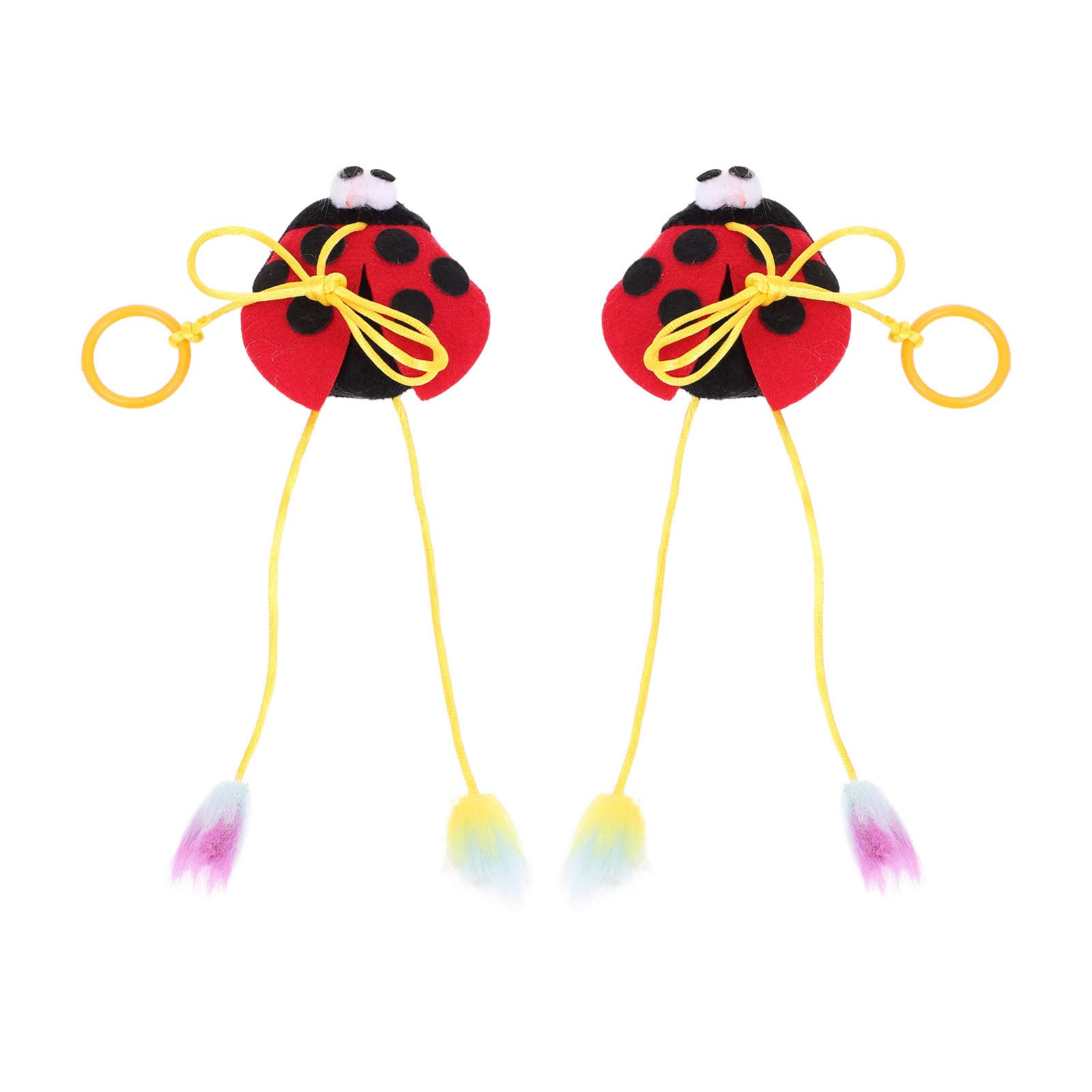 Balacoo 2Pcs Interactive Cat Toys - Adorable Ladybug Shaped Teething & Chewing Toys for Kittens, Fun Indoor Pet Accessories for Play & Dental Care | Perfect for Boredom Relief & Bonding Time