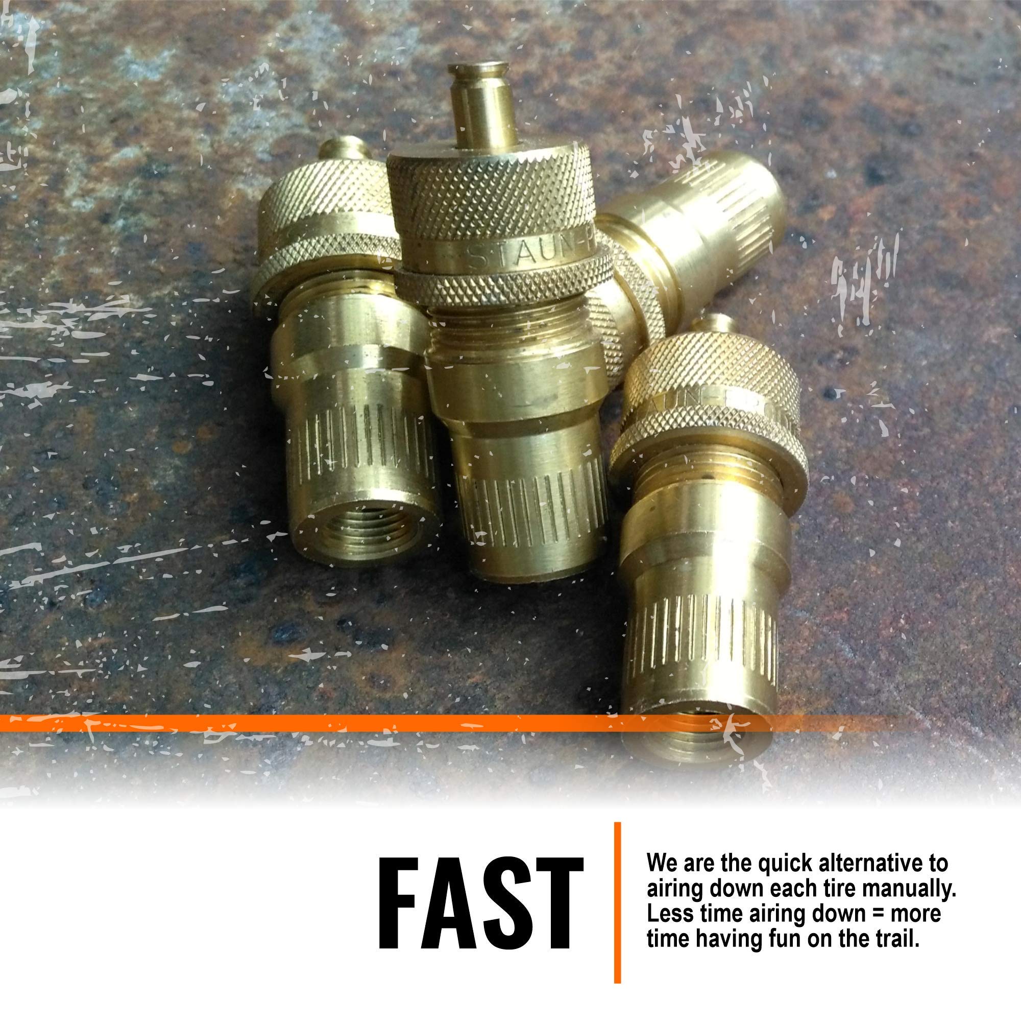 Staun Tyre Deflators - Original Australian Tire Deflator for Off-Roading | Automatic Air Down to 15-55 PSI | Perfect for 4x4, Jeep & Truck Adventures