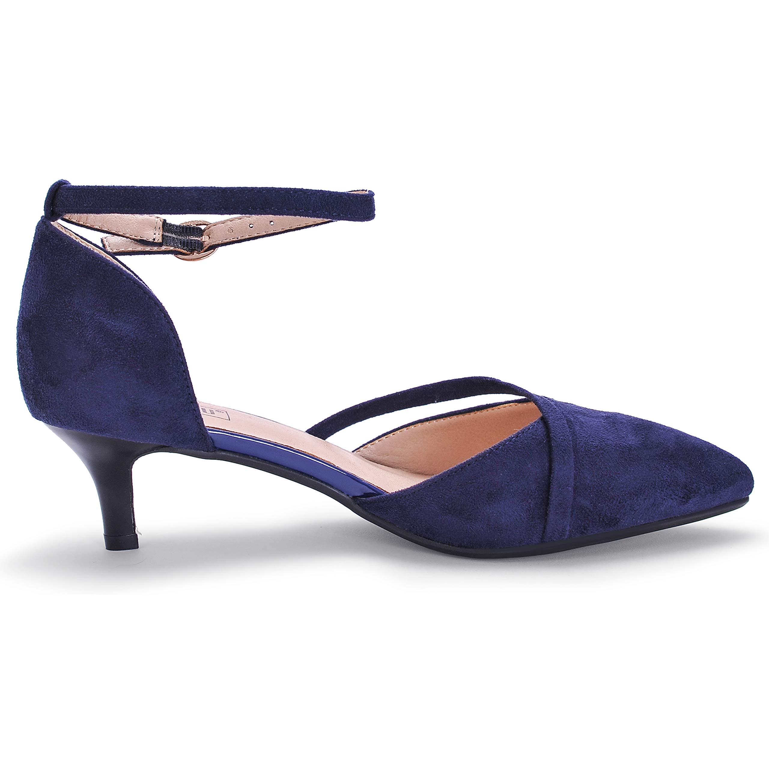 IDIFU Women's IN2 Maxine Low Kitten Heels - Elegant Closed Toe Dress Pumps for Wedding, Evening & Formal Occasions - Perfect Bridal Shoes for Women | Great for Prom, Cocktail Parties & Special Events