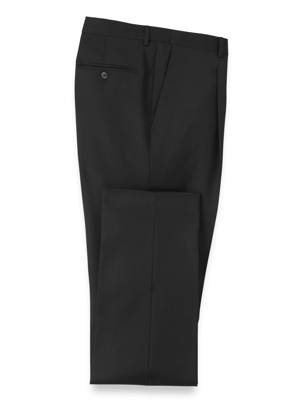 Premium Wool Single Pleat Dress Pants for Men - Classic Black Formal Trousers for Office, Business & Wedding Occasions