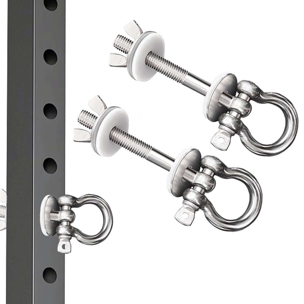 Heavy Duty Power Rack Attachments with Silicone Gaskets - Stainless Steel Resistance Band Pegs for 1-3 Inch Power Racks, O-Ring Squat Rack Accessories (2-Pack) - Perfect for Home Gym Strength Training & CrossFit Workouts