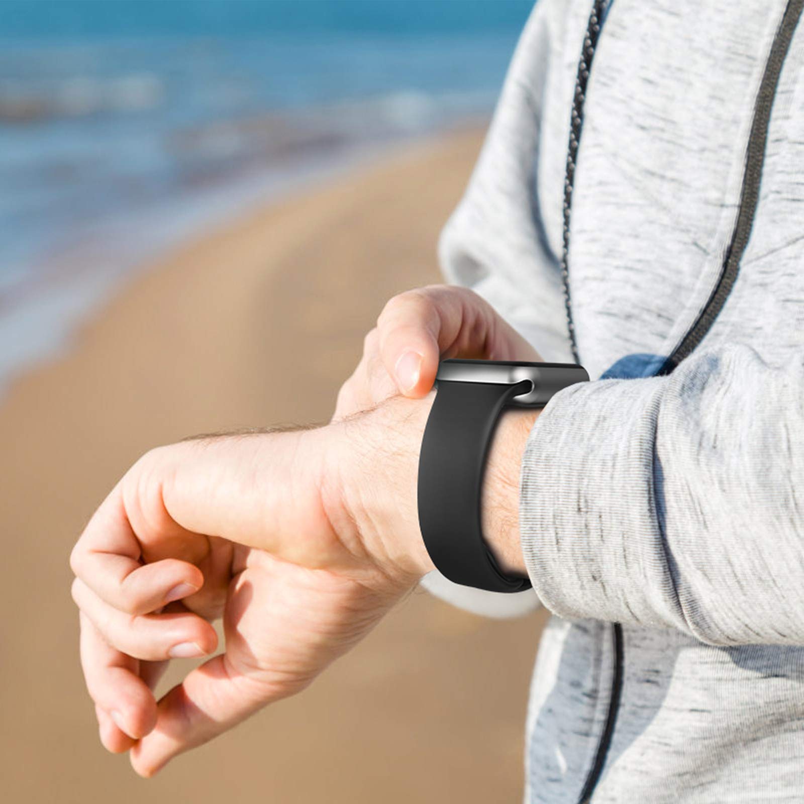 Premium Sport Bands for Apple Watch 38mm 40mm 41mm 42mm 44mm 45mm 49mm - Soft Silicone Waterproof Strap Compatible with iWatch Ultra 2, Series 9/8/7/6/5/4/3/2/1 & SE - Unisex Design for Men & Women - Perfect for Workouts, Swimming & Everyday Wear