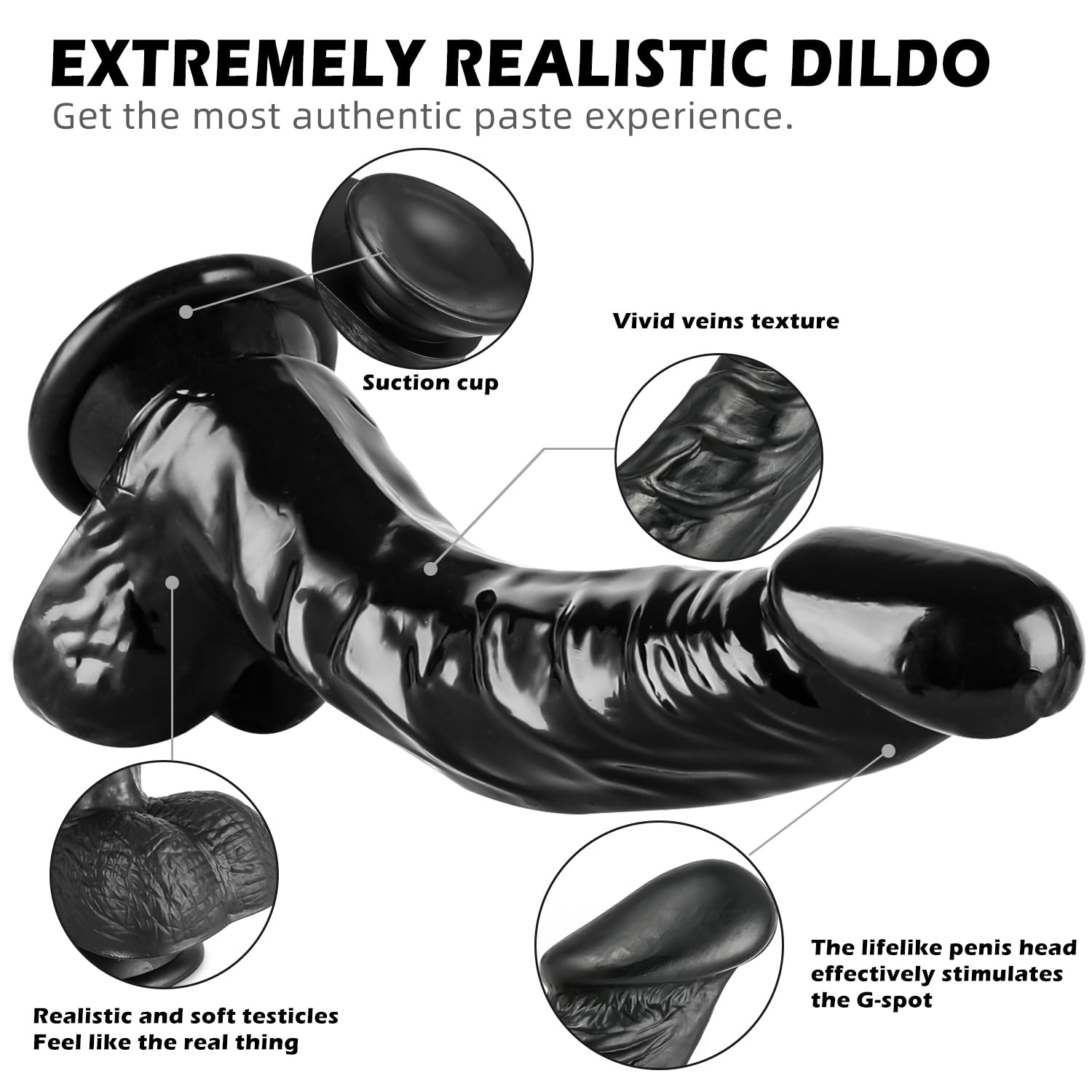 Realistic Silicone Strap-on Dildo for Couples & Women - 8.7