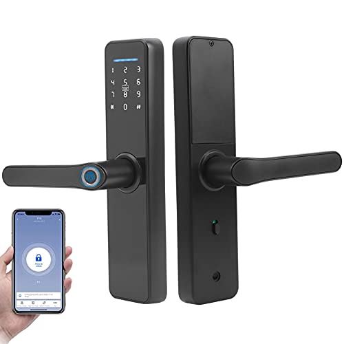 EBTOOLS Smart Fingerprint Door Lock - Keyless Entry with Touchscreen, Mechanical Keys, IC Card & Tuya App Access - Secure Digital Front Door Lock for Home & Office Use