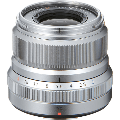 Fuji XF 23mm F2 R WR Silver Lens - Compact Weather-Resistant Prime Lens for Fujifilm X-Mount Cameras | Perfect for Street, Travel & Portrait Photography