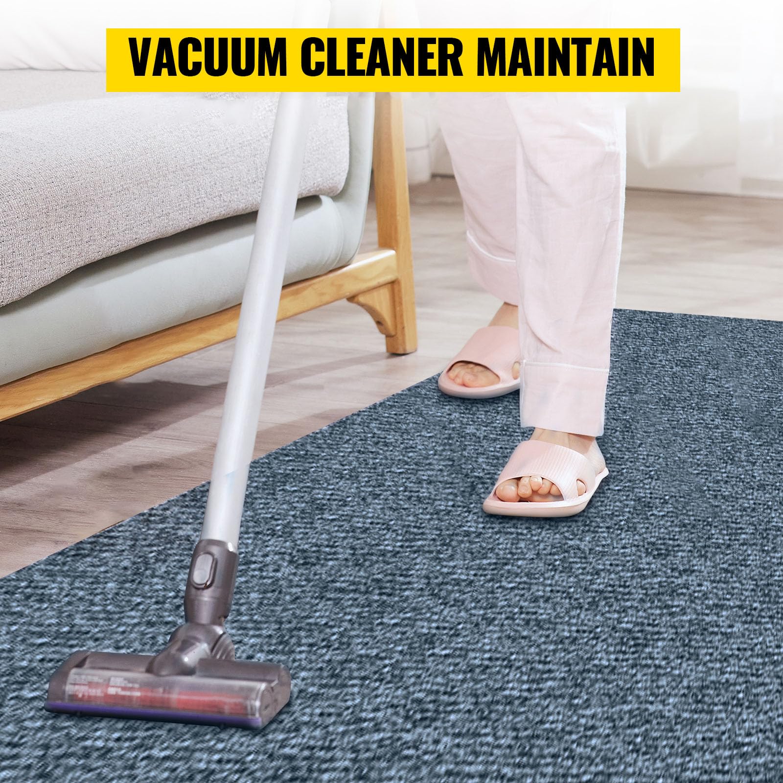 HappyBuy 6 ft x 23 ft Gray Marine Boat Carpet - Waterproof, Anti-Slip TPR Backing Indoor/Outdoor Rug for Deck, Patio, RV, Yacht - Easy to Clean & Durable Outdoor Carpet Roll for Marine & Home Use