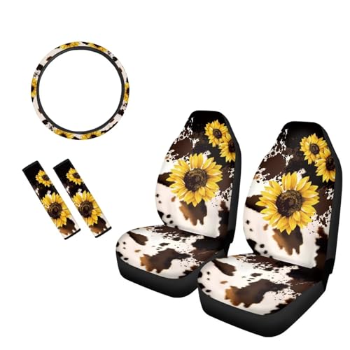 Yellow Sunflower Brown Cow