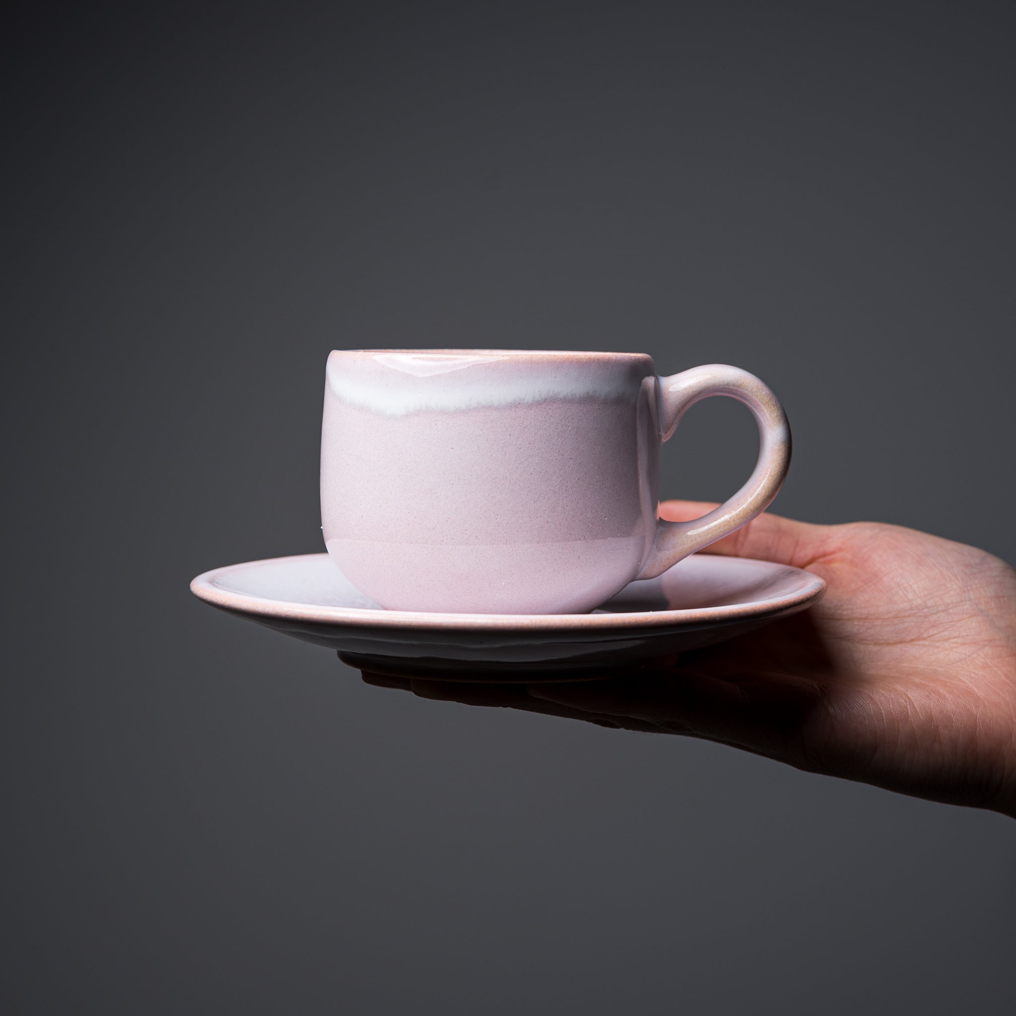 Tenryu Kiln Hagi Ware Japanese Tea Cup and Saucer Set - Milky Pink Ceramic for Matcha, Sencha & Traditional Tea Ceremony | Handcrafted Pottery Gift for Tea Lovers