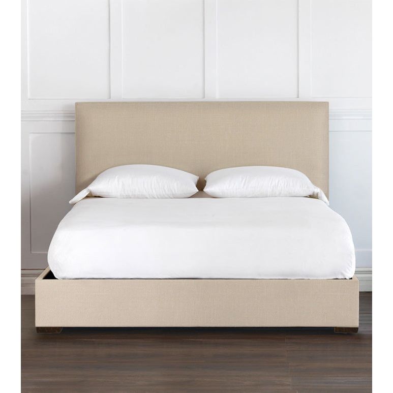 Amélie Upholstered Platform Bed Frame - Queen Size Upholstered Bed with Wooden Slats - Modern Bedroom Furniture for Small Spaces & Guest Rooms