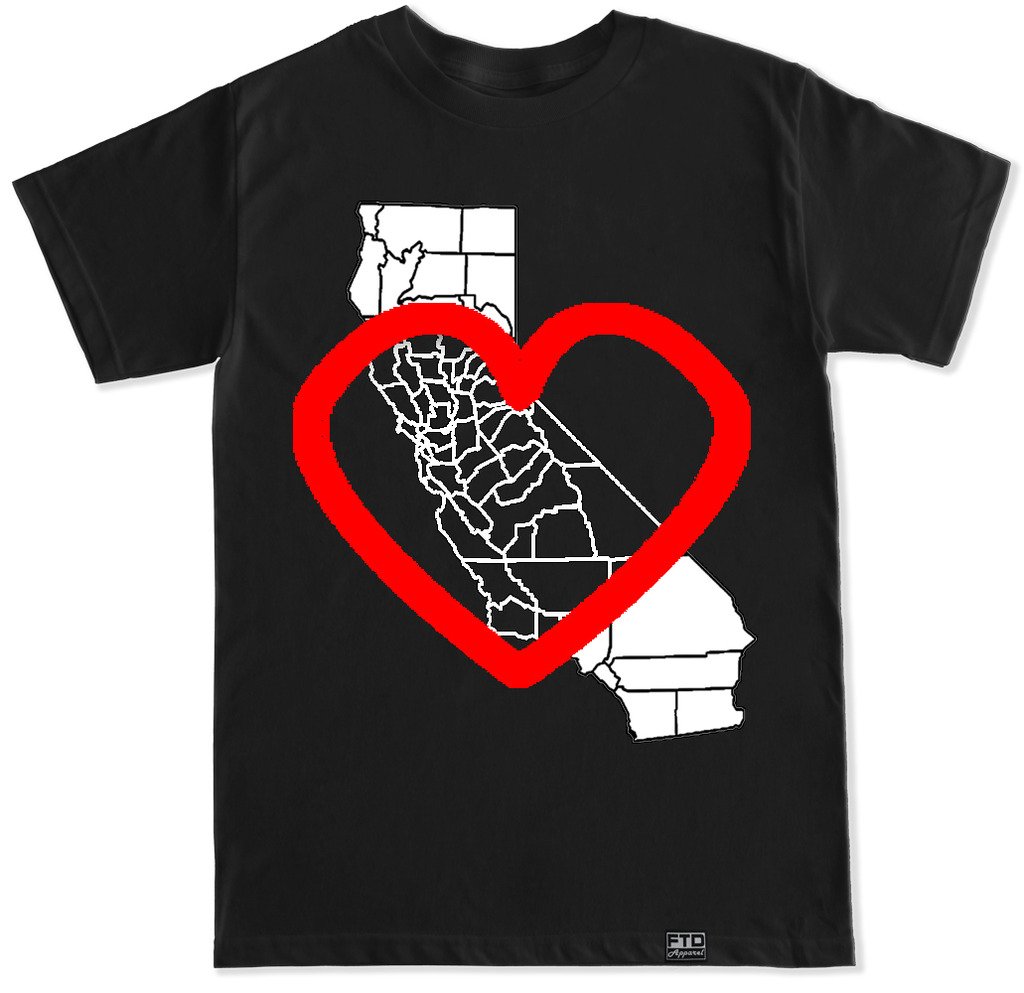 FTD Apparel Men's California Love Graphic T-Shirt | Soft Cotton Short Sleeve Tee | Casual Streetwear for Men | Perfect for Daily Wear, Outings & California-Themed Events
