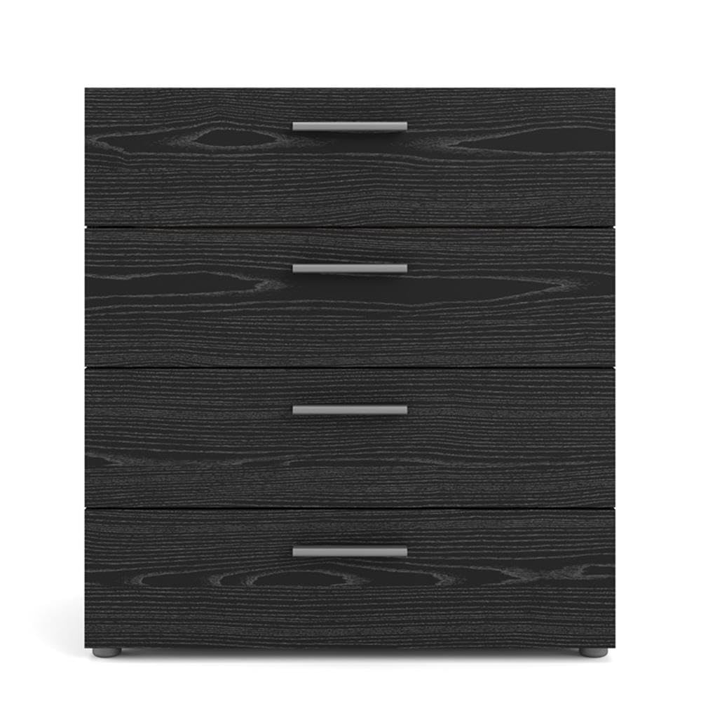 Home Square 2-Piece Black Woodgrain Bedroom Set with Chest and Nightstand - Perfect for Modern Bedrooms & Guest Rooms