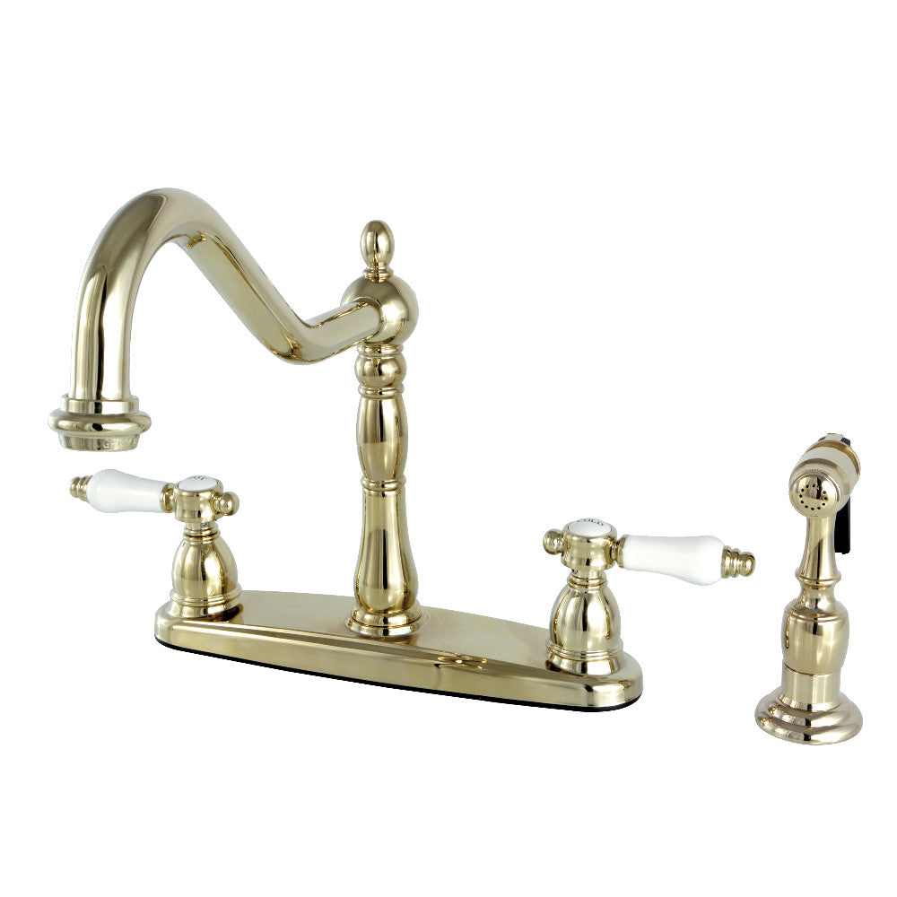 Kingston Brass KB1752BPLBS Bel Air Centerset Kitchen Faucet - Modern Single Handle Pull-Down Sprayer, Oil Rubbed Bronze Finish - Perfect for Farmhouse, RV, and Residential Kitchens