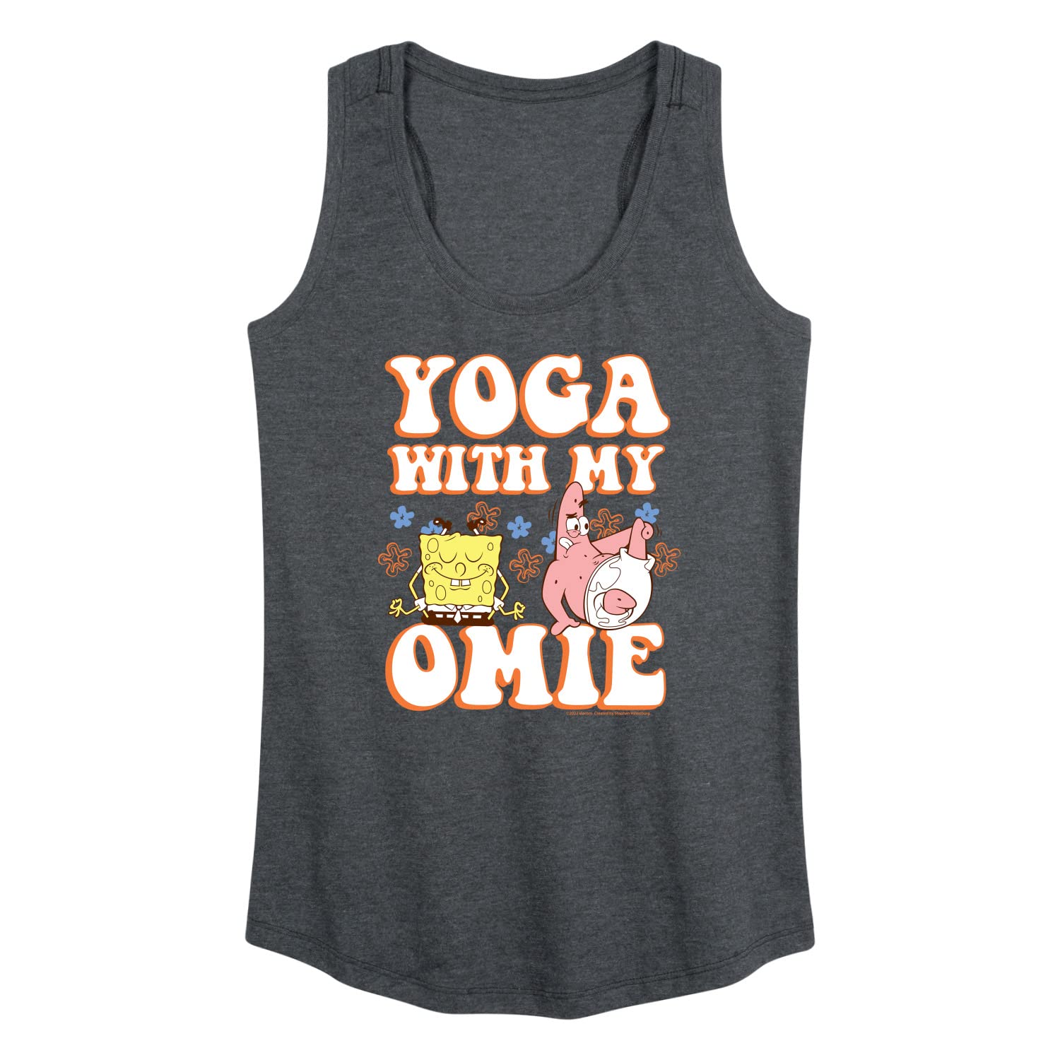 Spongebob SpongePants Women's Racerback Tank Top - Soft Yoga & Workout Shirt - Funny Cartoon Graphic Tee for Gym, Running & Casual Wear