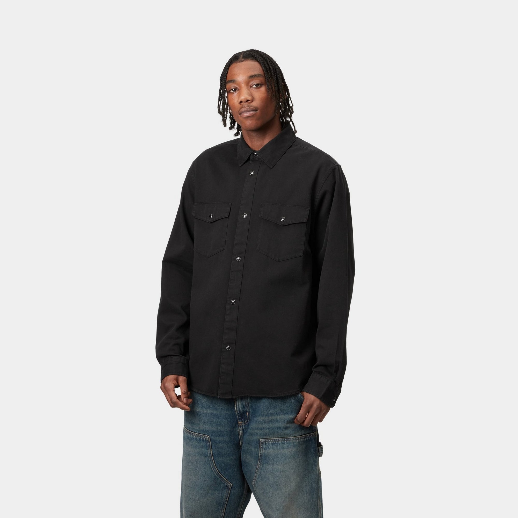 Santa Fe Shirt for Men - Classic Black Button Down Casual Shirt | Perfect for Office, Date Night & Outdoor Adventures