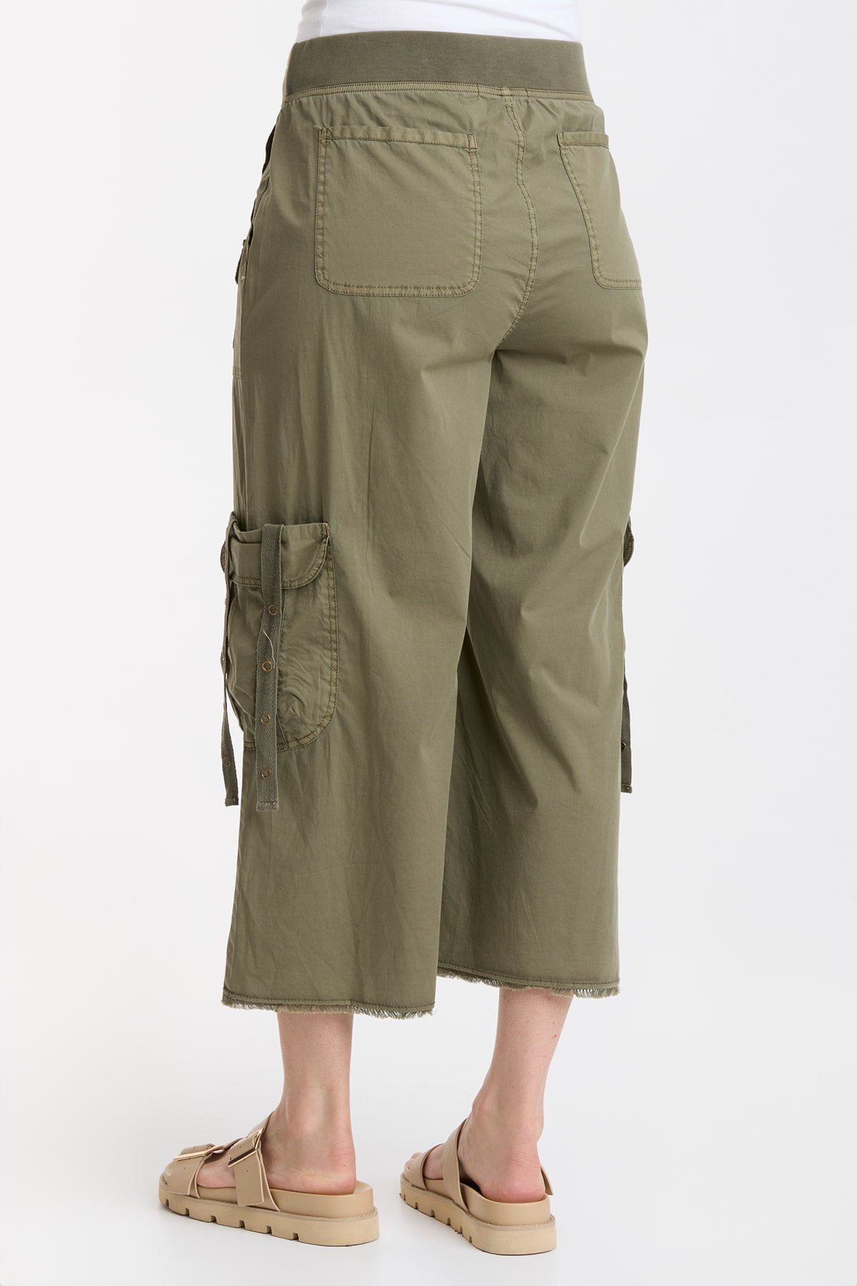 Femke Brio Poplin Cargo Crop Pants - Women's High Waisted Casual Shorts with Pockets | Perfect for Summer, Travel, and Outdoor Activities