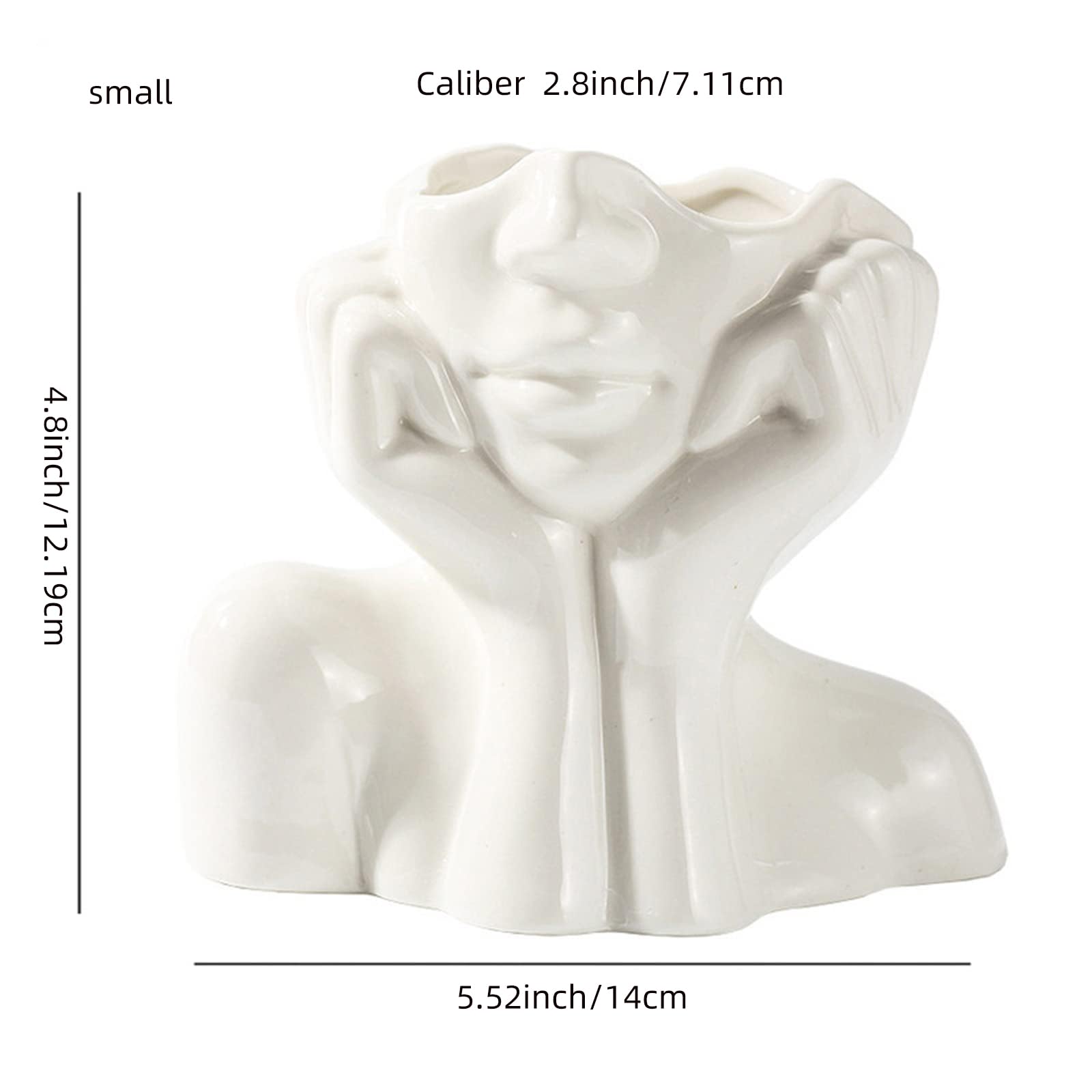 Ceramic Face Vase - 5.5