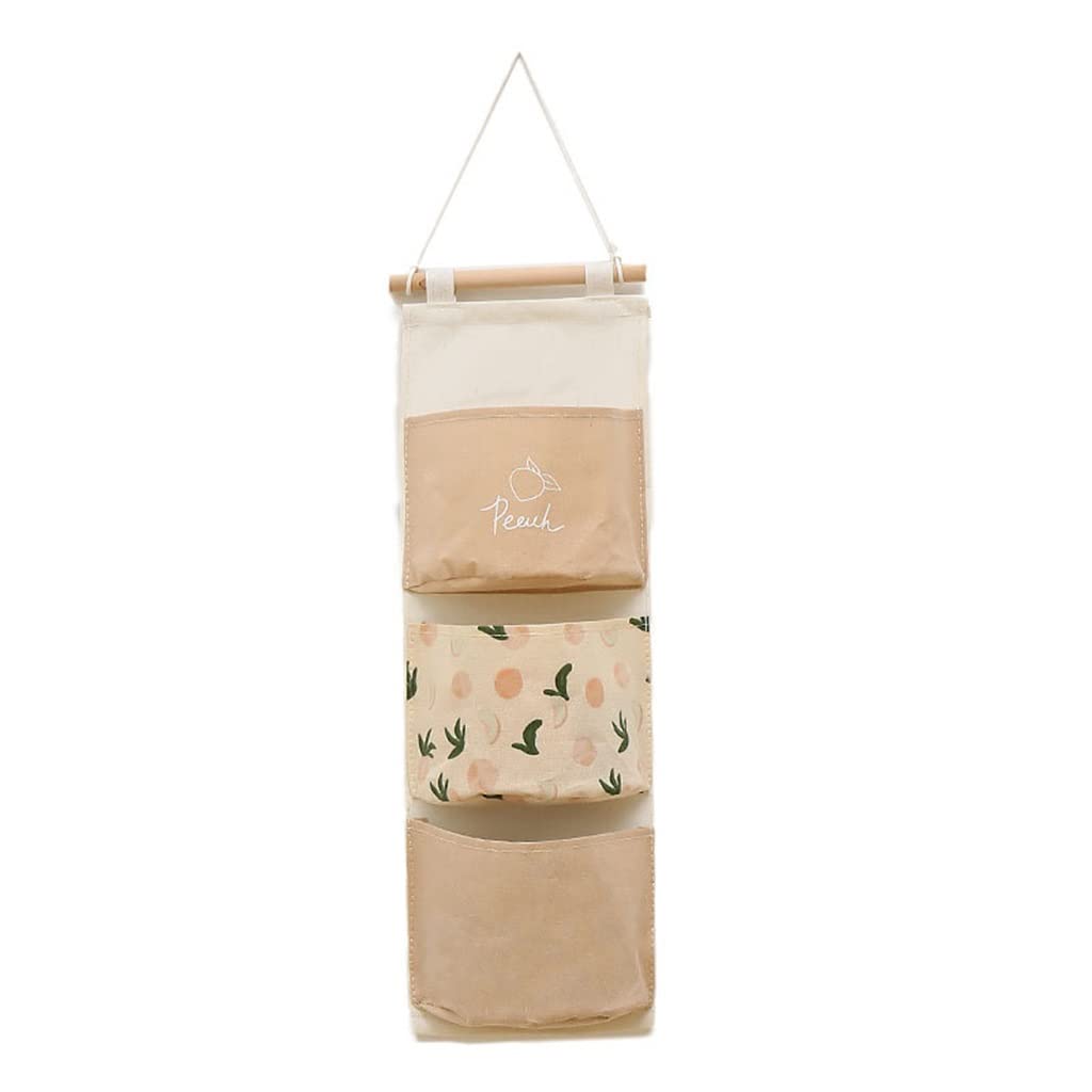 3-Pocket Wall Hanging Organizer - Door Wardrobe Storage Bag for Household Items, Keys, Cosmetics & Toys (20x60cm) | Space-Saving Closet & Entryway Organizer