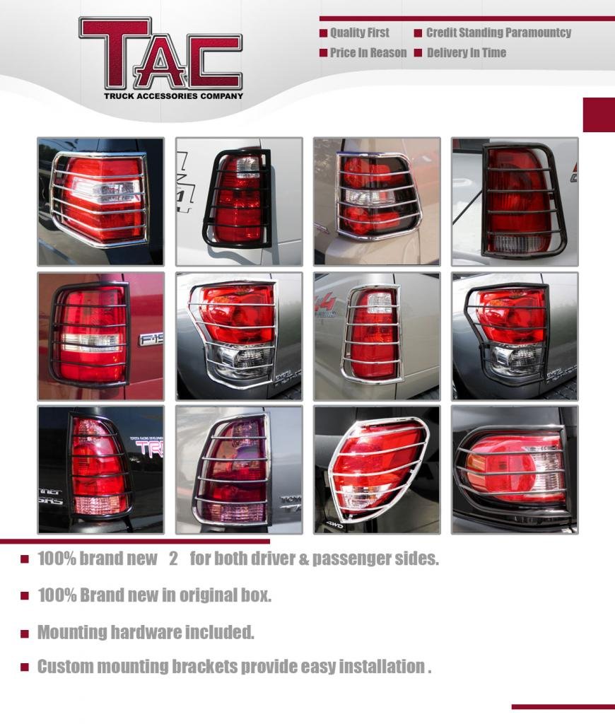 Black TAC Rear Tail Light Guards Cover Protector for 2007-2018 Jeep Wrangler JK (Not Fit 2018 JL) - Durable Wrap Around Taillight Exterior Accessories (1 Pair) - Perfect for Off-Roading, Trail Riding & Jeep Customization