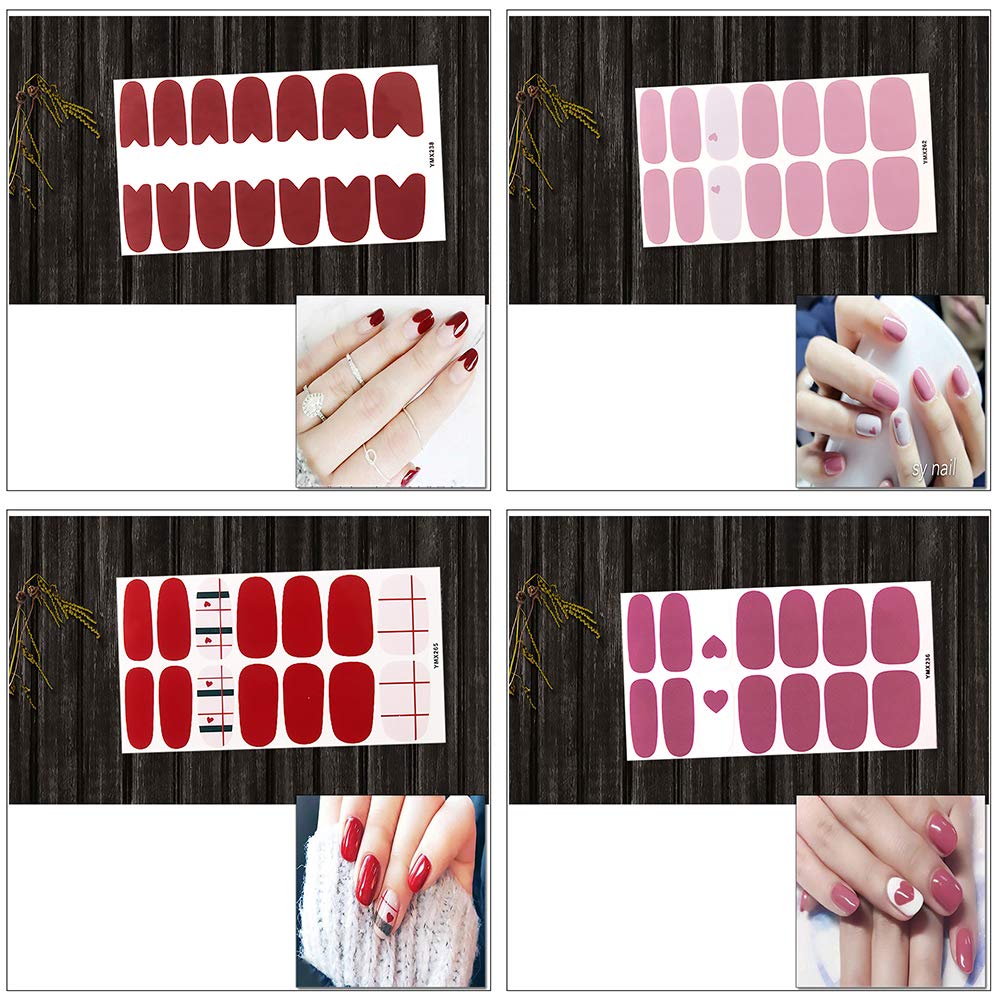 14 Sheets Valentine's Day Nail Polish Strips - Full Nail Wraps & Adhesive Stickers for Women with Nail File | Easy DIY Manicure for Parties, Weddings & Special Occasions