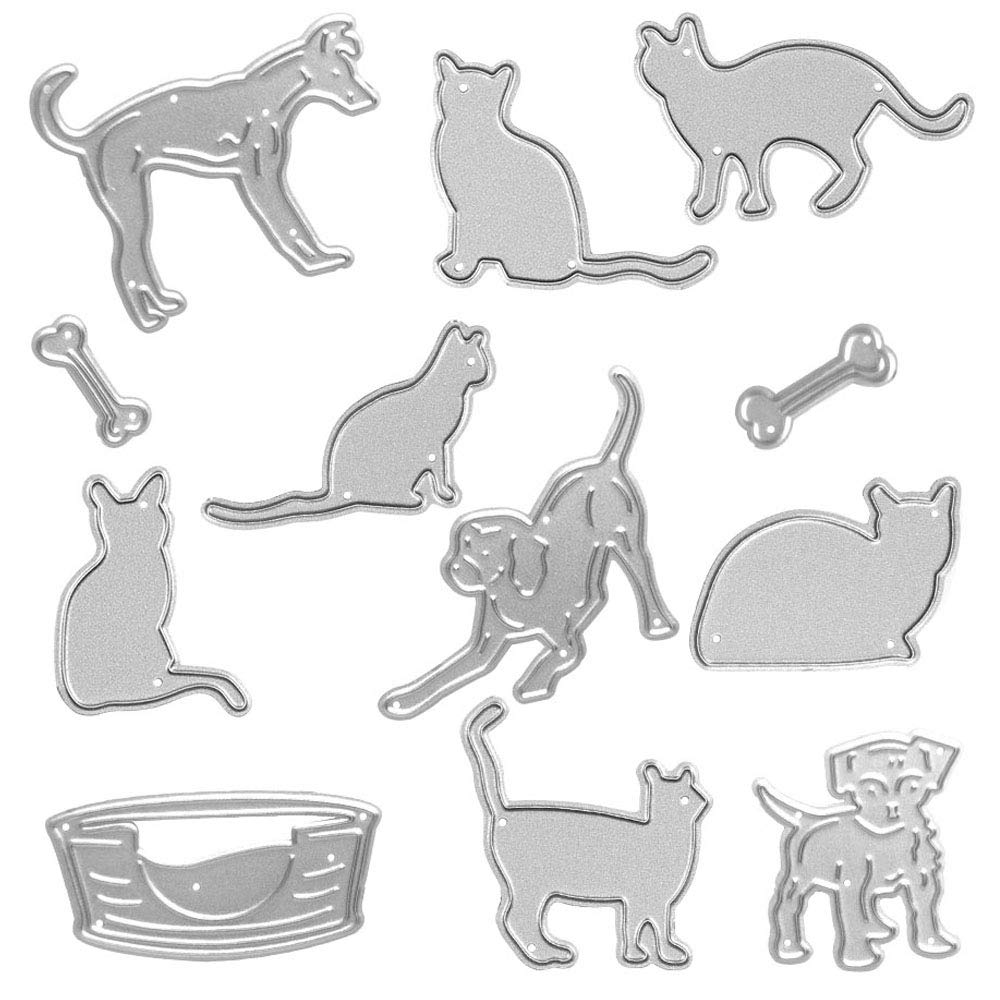 Pet Metal Cutting Dies for Scrapbooking & Cards - Dog Bone Shapes for DIY Crafts & Gifts