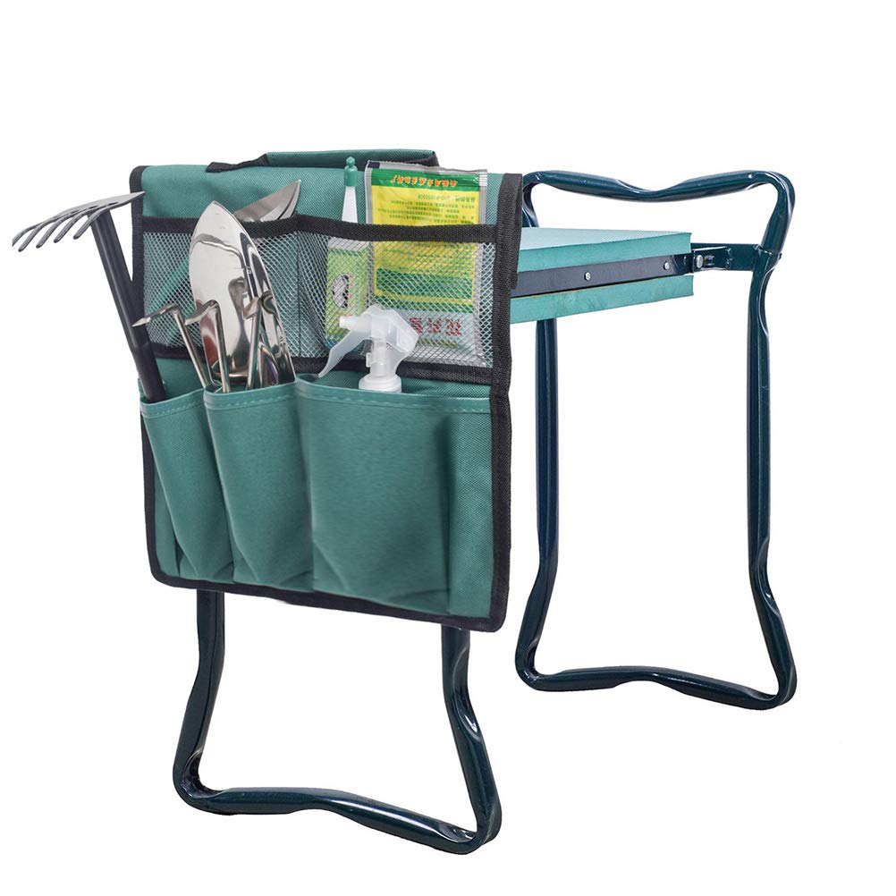 **Portable Garden Kneeler Tool Bag with Multiple Pockets - Durable Oxford Cloth Folding Mesh Gardening Tool Pouch for Outdoor Planting, Weeding & Landscaping - Perfect for Gardeners & DIY Enthusiasts**