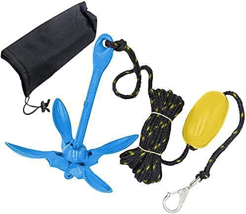 3.5 lb Folding Marine Kayak Anchor Kit with 30 ft Rope - Perfect for Fishing Kayaks, Canoes, Jet Skis, SUP Paddle Boards & Small Boats | Secure Your Watercraft While Fishing or Relaxing on Lakes & Rivers