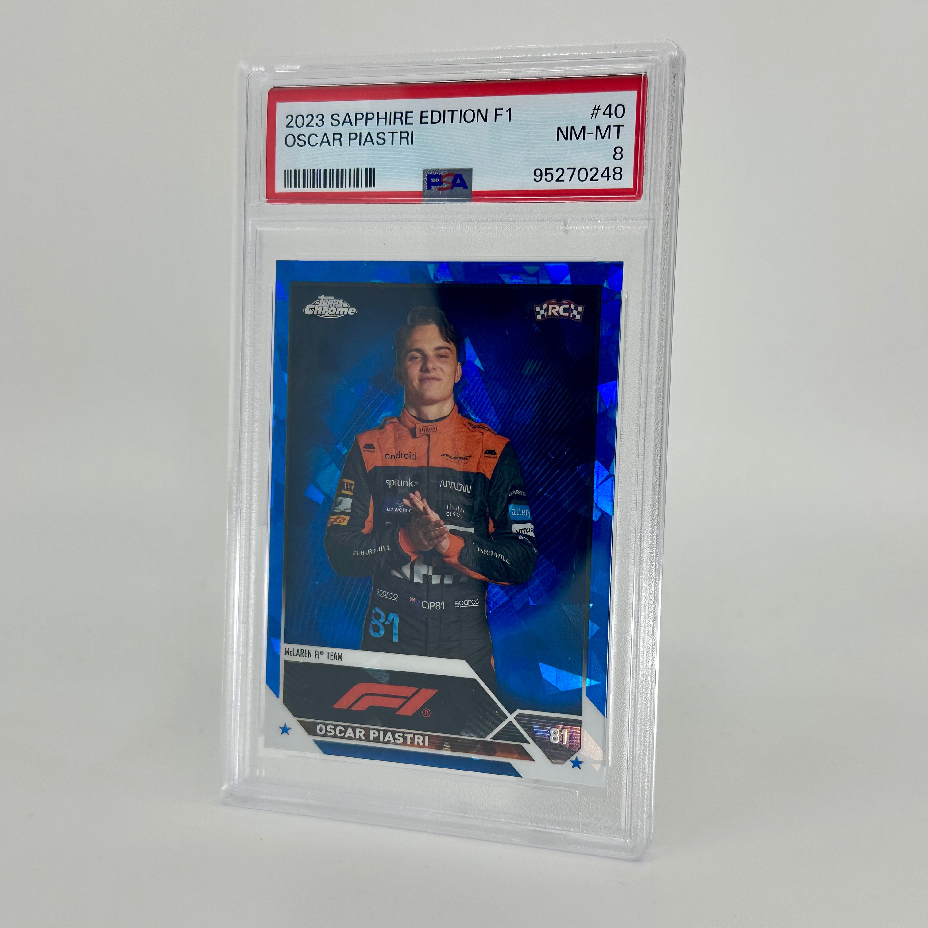 2023 Topps Chrome F1 Oscar Piastri #40 PSA 8 Rookie Card - Sapphire Edition | Perfect for F1 Collectors, Sports Memorabilia Enthusiasts & Investment Collectibles