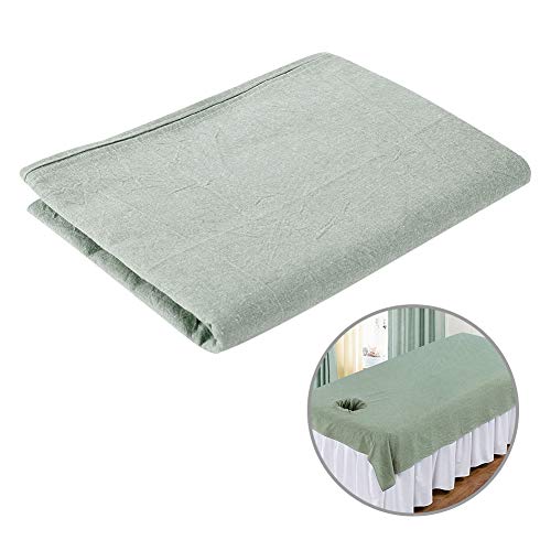 Premium Salon Bed Sheet - 6 Color Soft Cotton Massage & SPA Couch Cover with Face Breath Hole | Green | Ideal for Beauty Salons, Spas & Home Massage Treatments