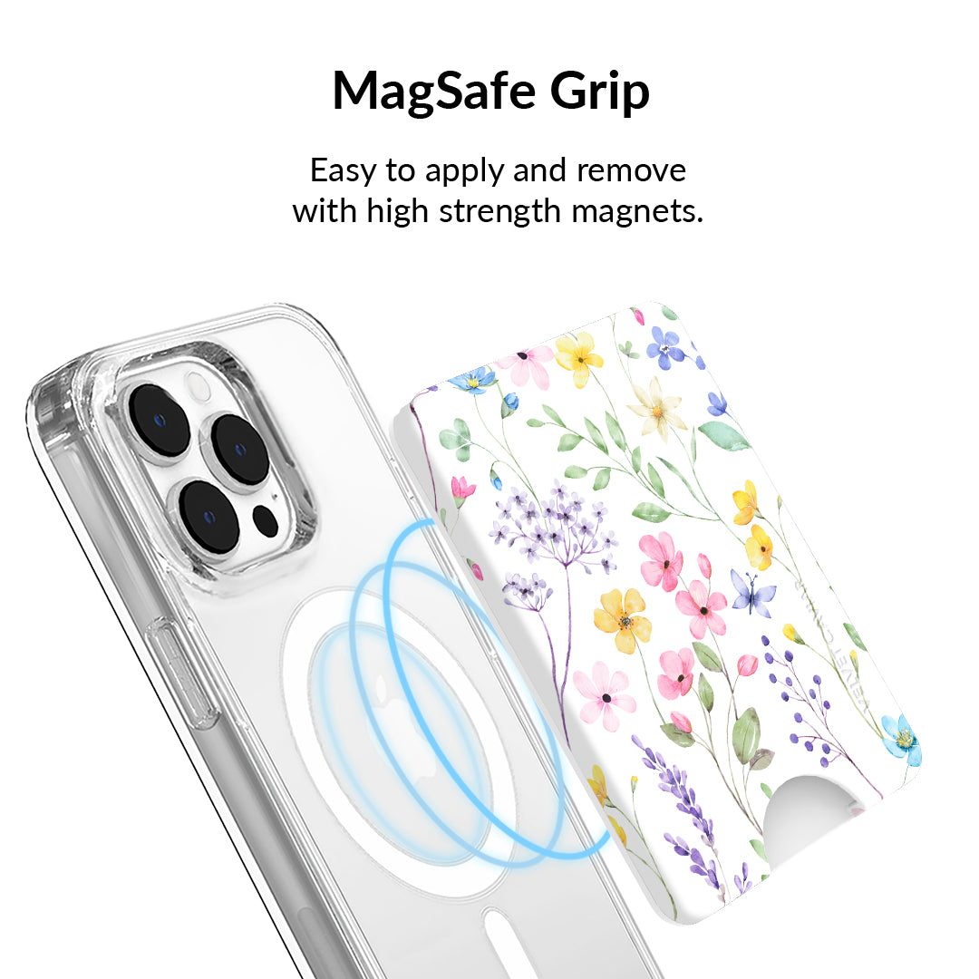 Enchanted Floral MagSafe Wallet for iPhone - Slim RFID Blocking Card Holder with Secure Magnetic Attachment | Perfect for Travel, Shopping & Everyday Use