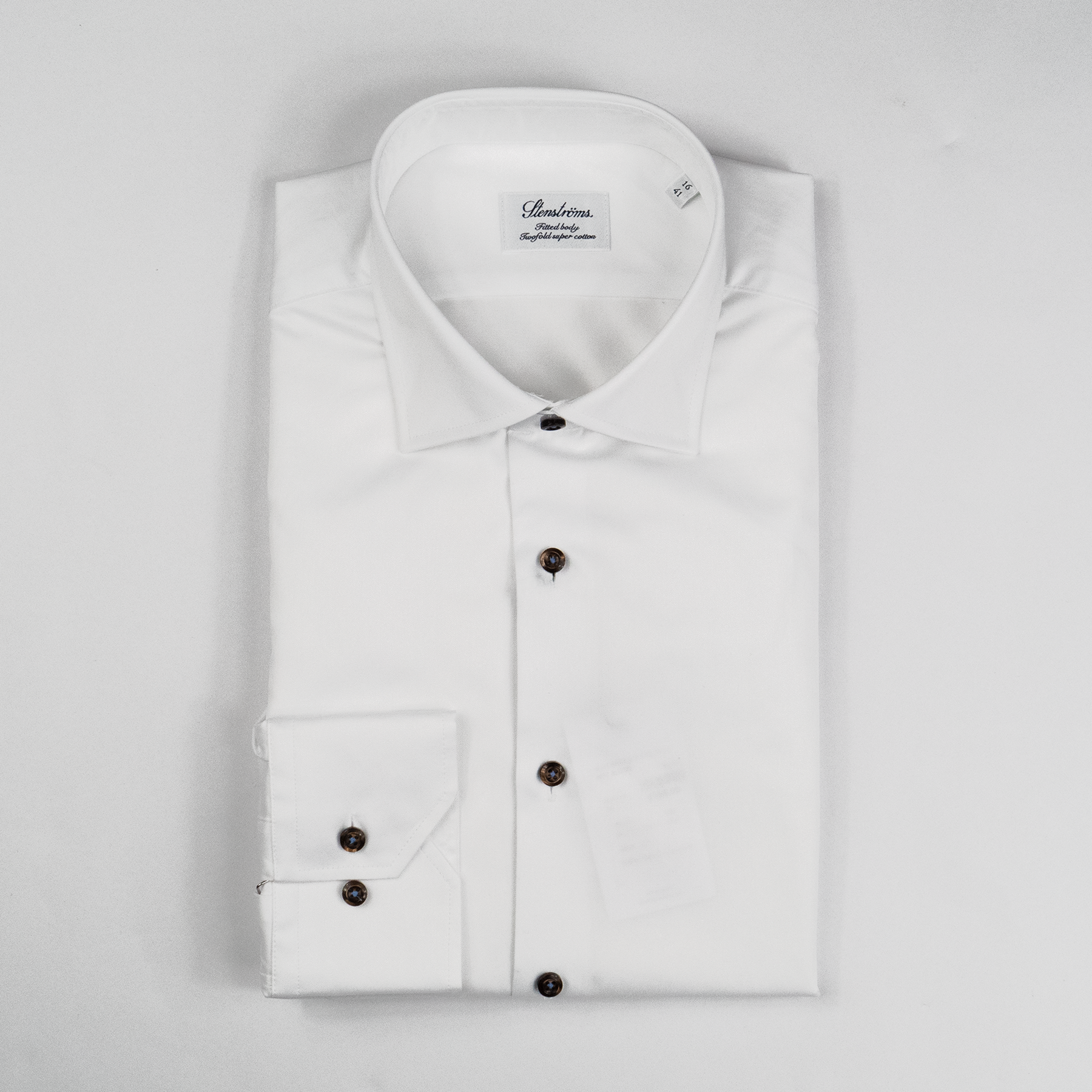 Stenstrom White Solid Dress Shirt for Men - Premium Business & Formal Wear - Perfect for Office, Interviews & Special Occasions