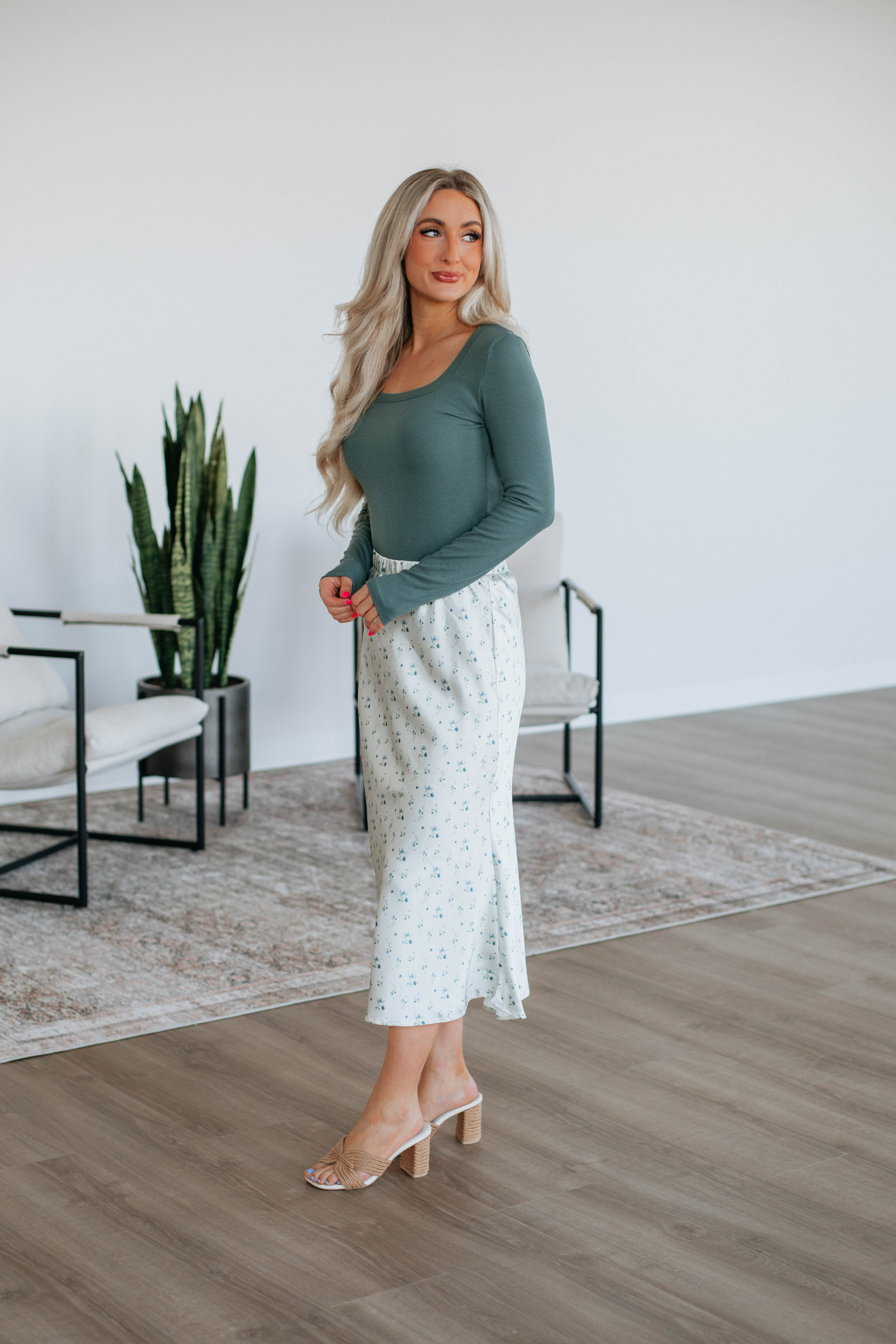 Denalia Floral Skirt for Women - Elegant Floral Print A-Line Skirt with Elastic Waistband | Perfect for Summer, Beach, Vacation & Casual Outfits