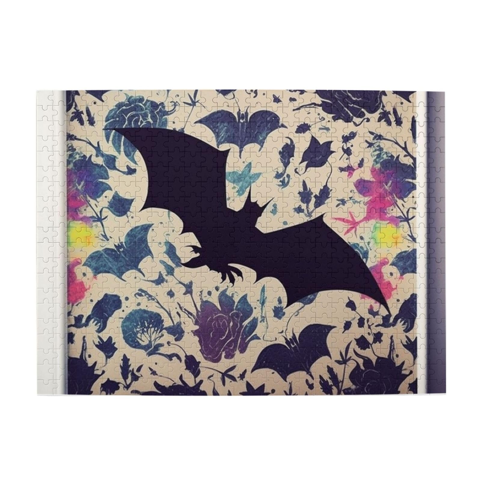 500-Piece Wooden Jigsaw Puzzle with Bat Print - Personalized Photo Puzzle for Adults - Classic Family Game for Wedding, Birthday & Valentine's Day Gifts (20.4