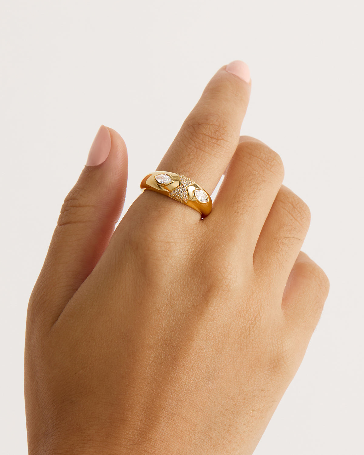 18K Gold Vermeil Watchful Gaze Ring - Elegant Dainty Jewelry for Women, Perfect Gift for Valentine's Day, Anniversary & Special Occasions