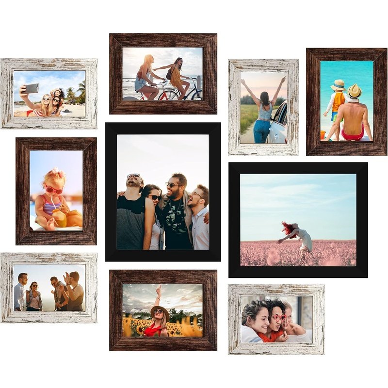10-Piece Gallery Wall Frame Collage Set - Perfect for Wall Decor or Tabletop Display - Ideal for Living Room, Bedroom & Office Decorations