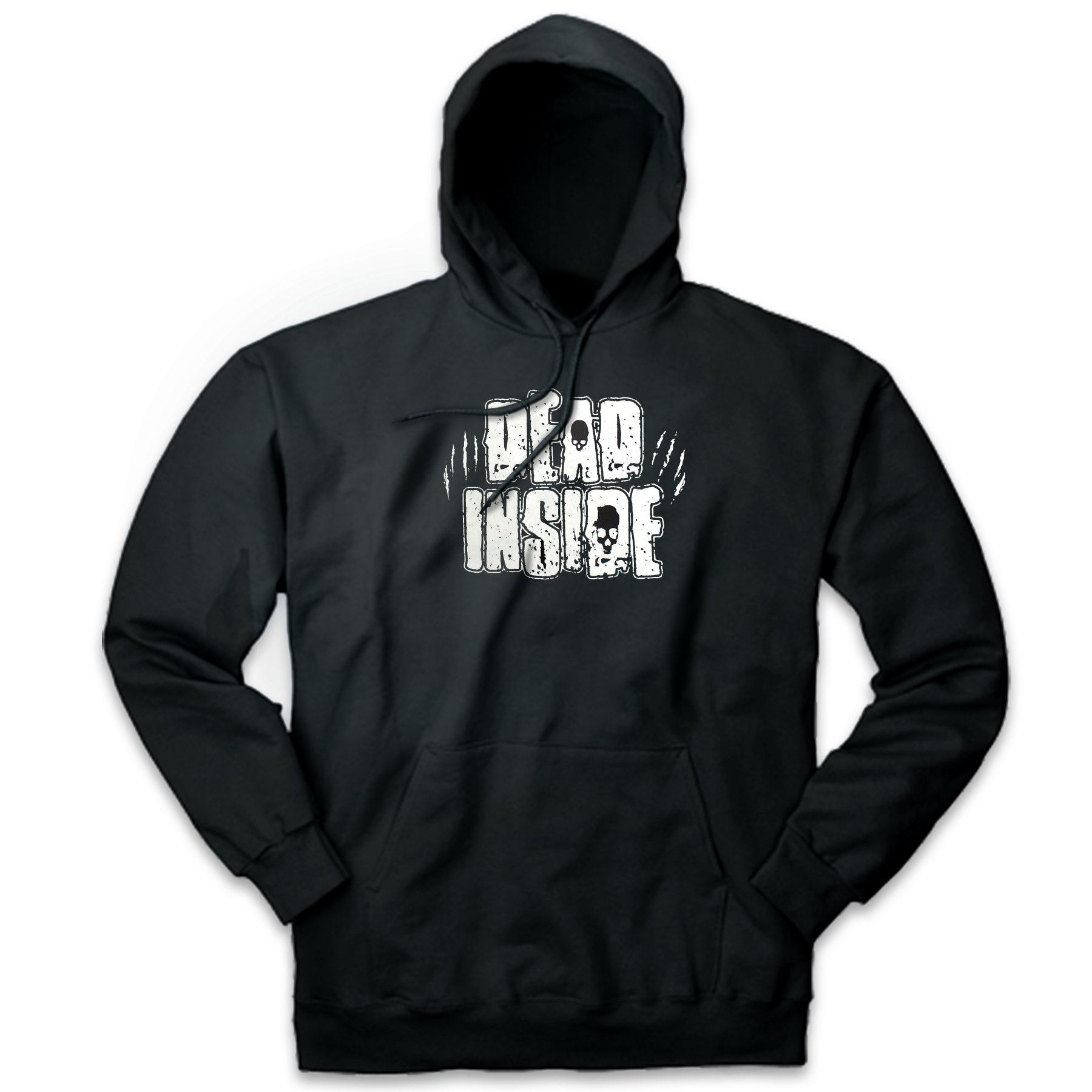 Dead Inside Zombie Apocalypse Horror Black Unisex Pullover Hoodie | Pins and Bones Graphic Sweatshirt | Halloween Costume, Cosplay & Casual Streetwear