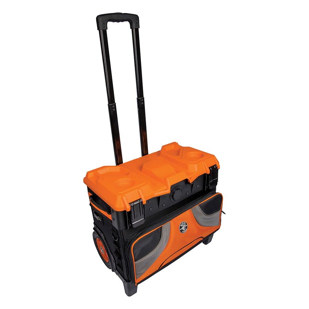 Klein Tools Tradesman Pro Rolling Tool Bag with LED Work Light - Heavy Duty Rolling Toolbox for Electricians, Contractors & DIY - Perfect for Job Sites, Workshops & Home Repairs