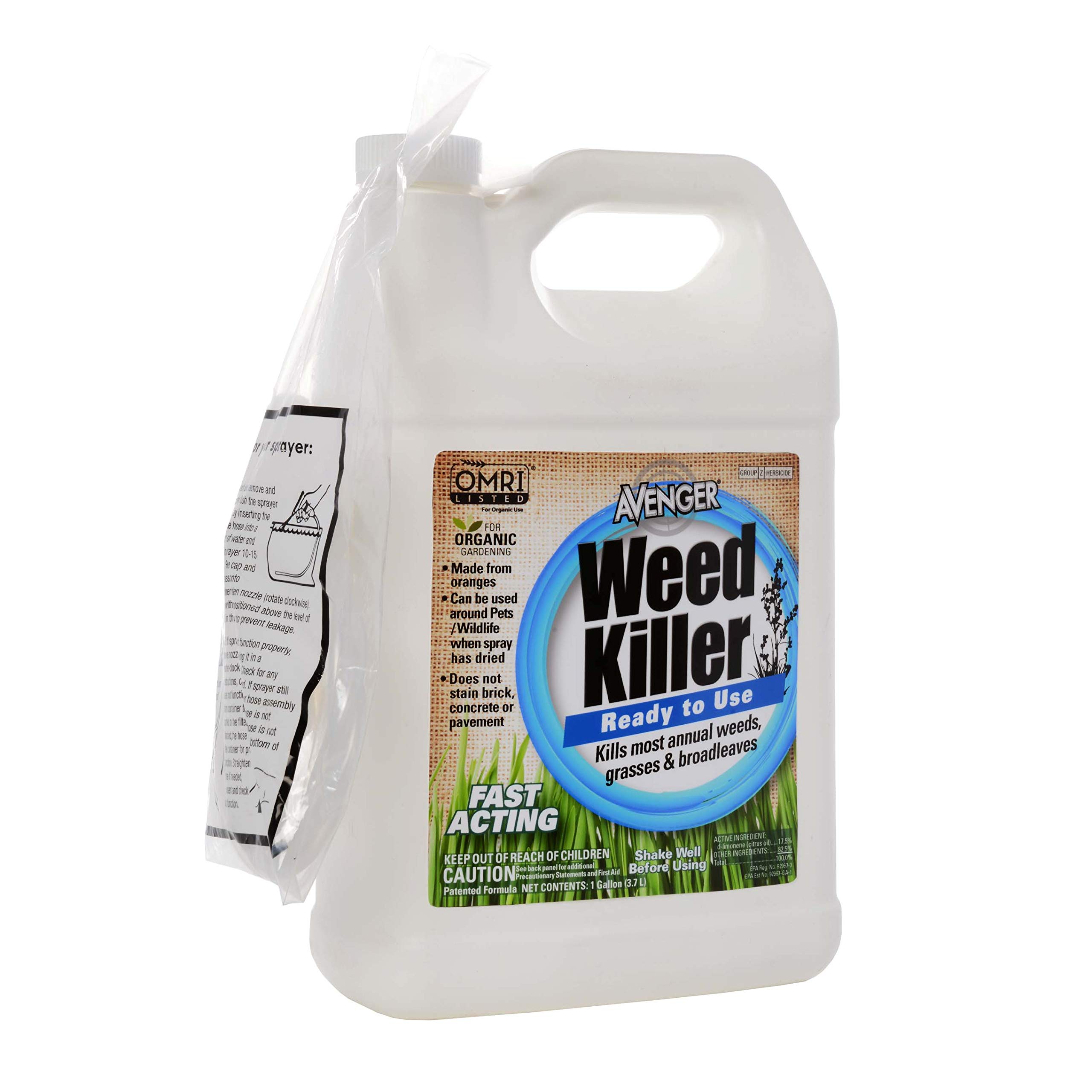 Organic Weed Killer for Lawns & Gardens - Natural Herbicide, 1 Gallon Concentrate - Safe for Pets & Kids, Effective Weed Control for Driveways, Flower Beds & Vegetable Gardens