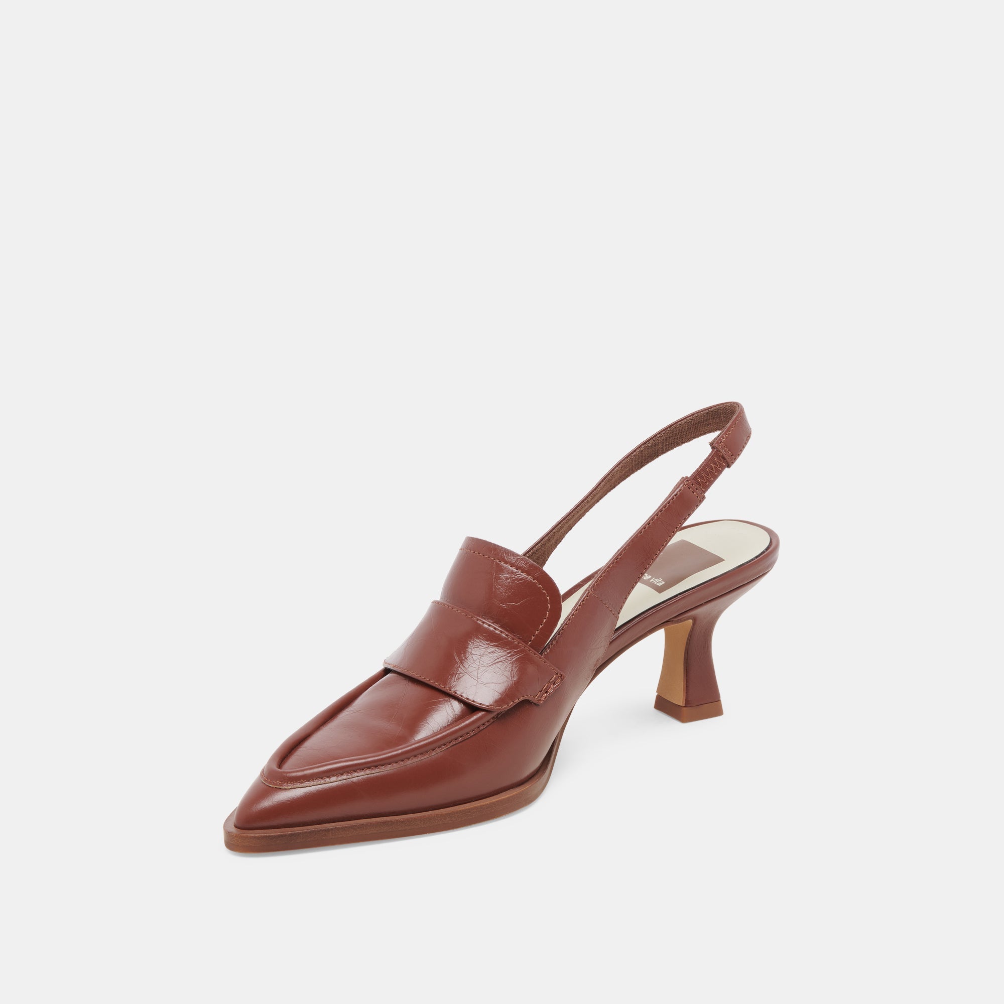 ADELE Women's Brown Crinkle Patent Leather Heels - Stylish High Heels for Parties, Weddings & Evening Events