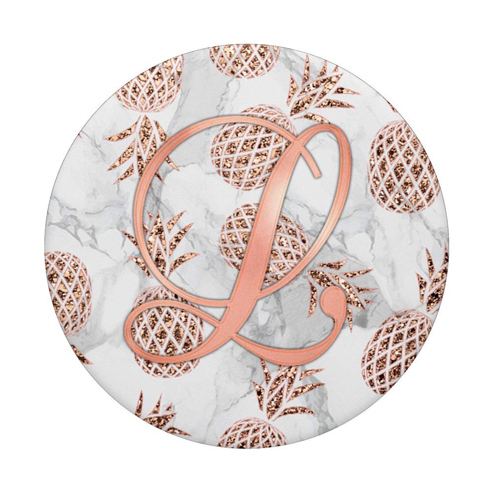 Letter L Golden Rose Initial PopSockets Grip Stand for Phones and Tablets - Perfect for Personalized Gifts, Office Desk & Travel Accessories
