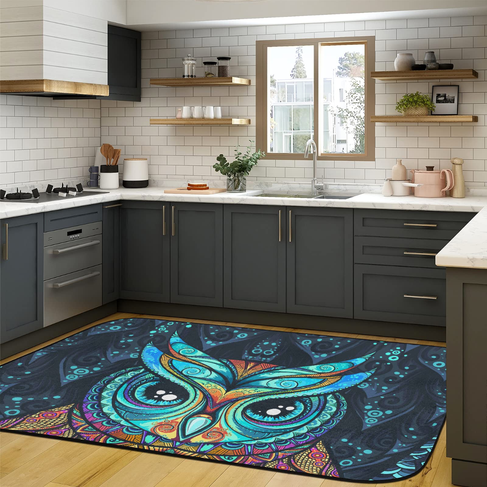 Creative Owl Pattern 5x7 Area Rugs - Stain Resistant, Non-Slip Rubber Backing for Living Room, Nursery & Playroom - Soft Large Floor Carpet for Home Decor (5' x 7') | Perfect for Kids' Rooms, Cozy Spaces & Modern Interiors