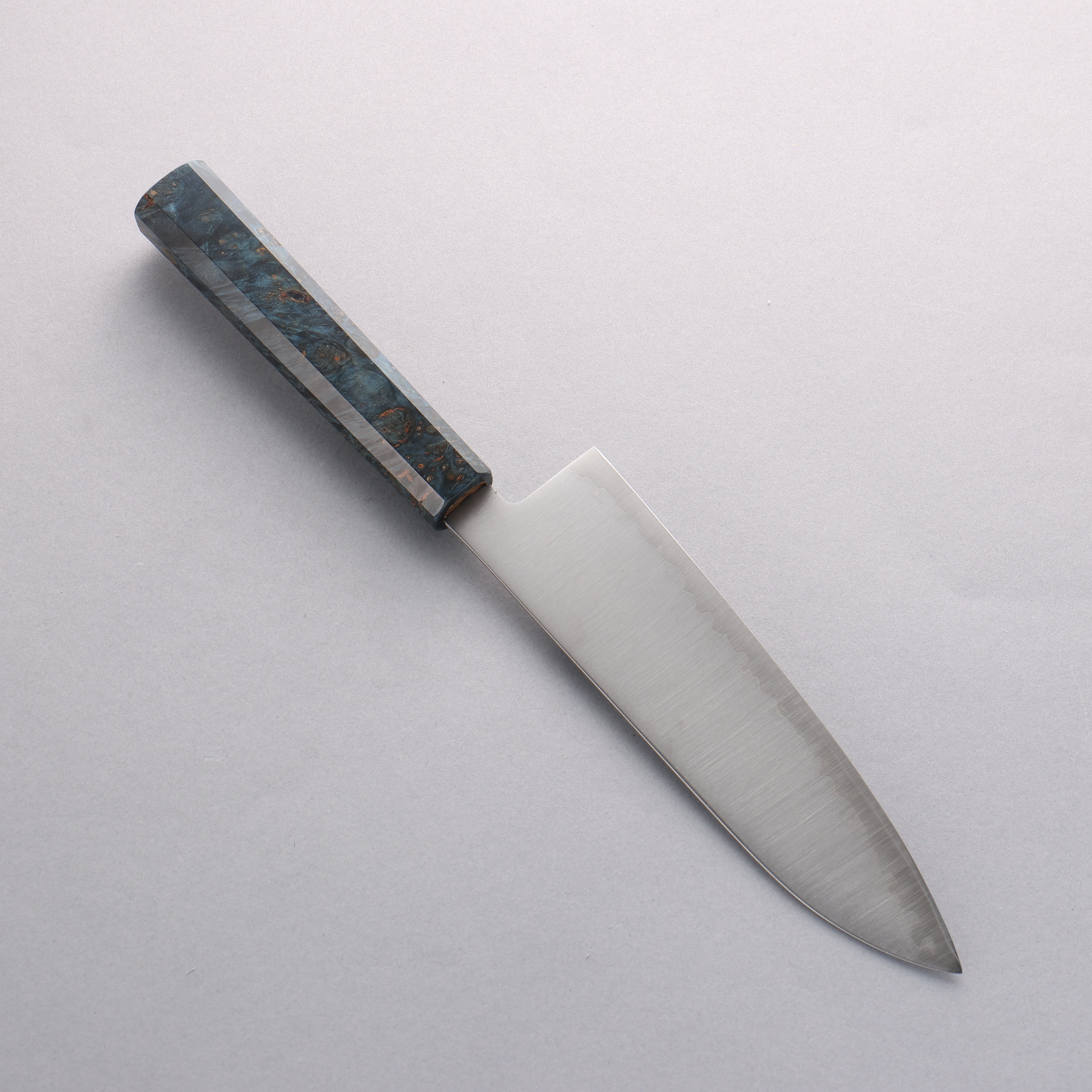 Premium Seisuke Blue Super Migaki Polish Finish Santoku Knife 180mm - Japanese Chef Knife with Stabilized Wood Handle for Slicing, Dicing, and Chopping Vegetables, Meat, and Fish