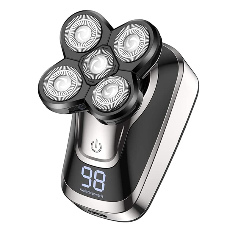 5-in-1 Electric Head Shaver for Bald Men - Rechargeable Waterproof Hair Trimmer & Beard Razor with Digital Display - Perfect for Travel, Gym & Daily Grooming