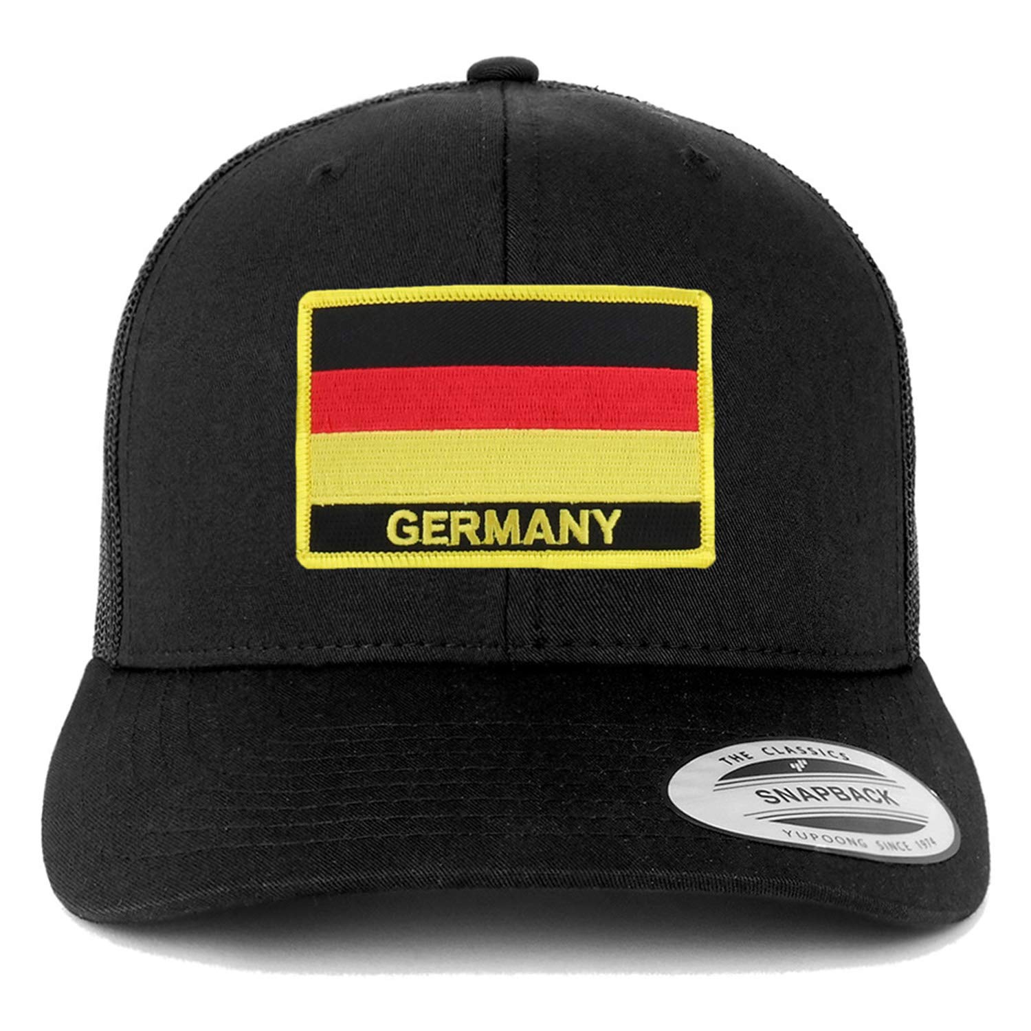 Trendy Germany Flag Patch Retro Trucker Mesh Cap - Vintage Style Adjustable Snapback Hat for Men & Women - Perfect for Outdoor, Sports, and Casual Wear